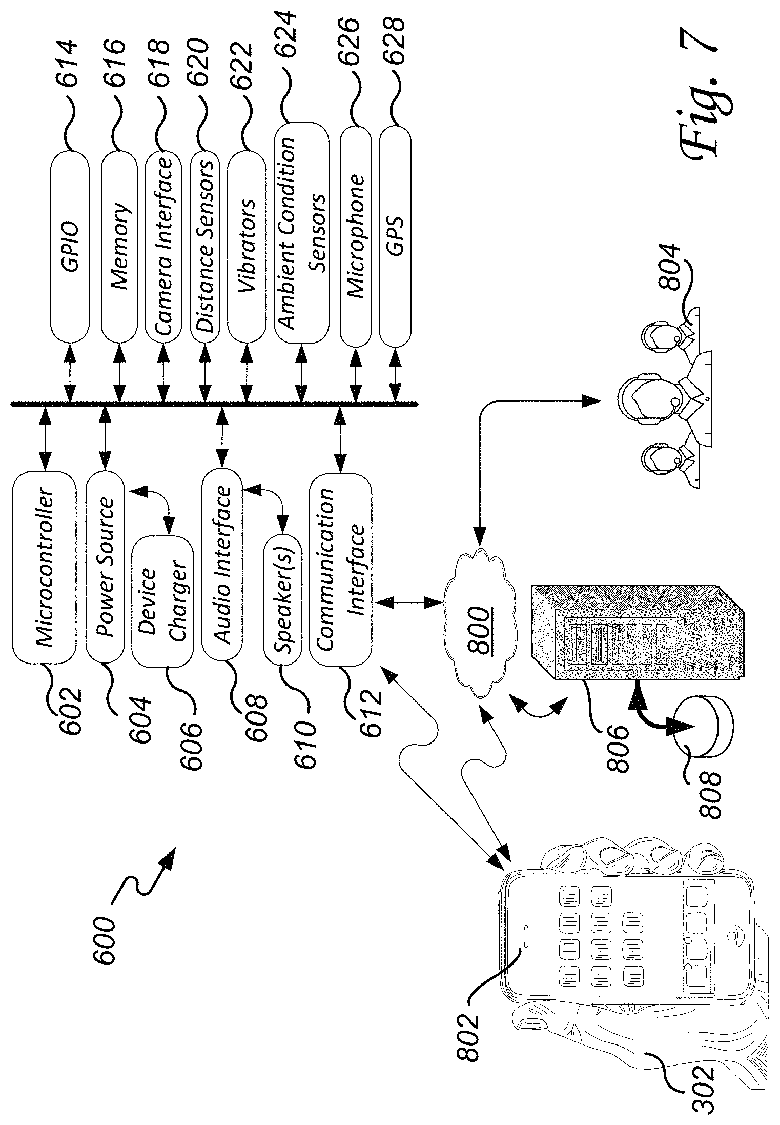 Patent US11778984 Figure 7 – Navigational safety system and method for visually impaired quadrupeds