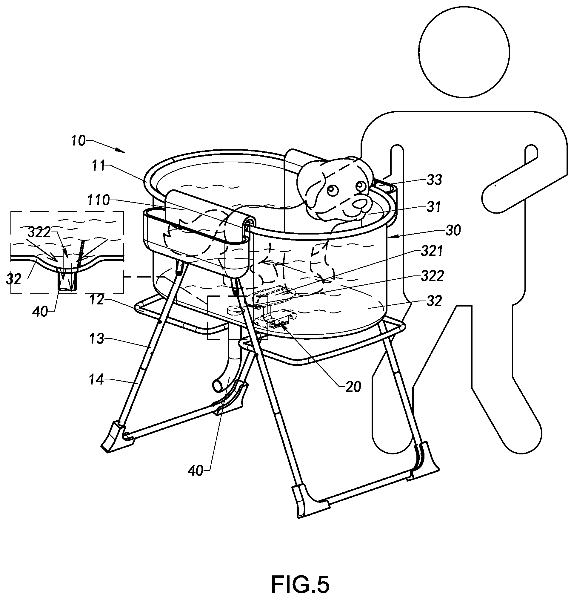 Patent US11778985 Figure 6 – Foldable container and foldable supporting frame thereof, and folding method