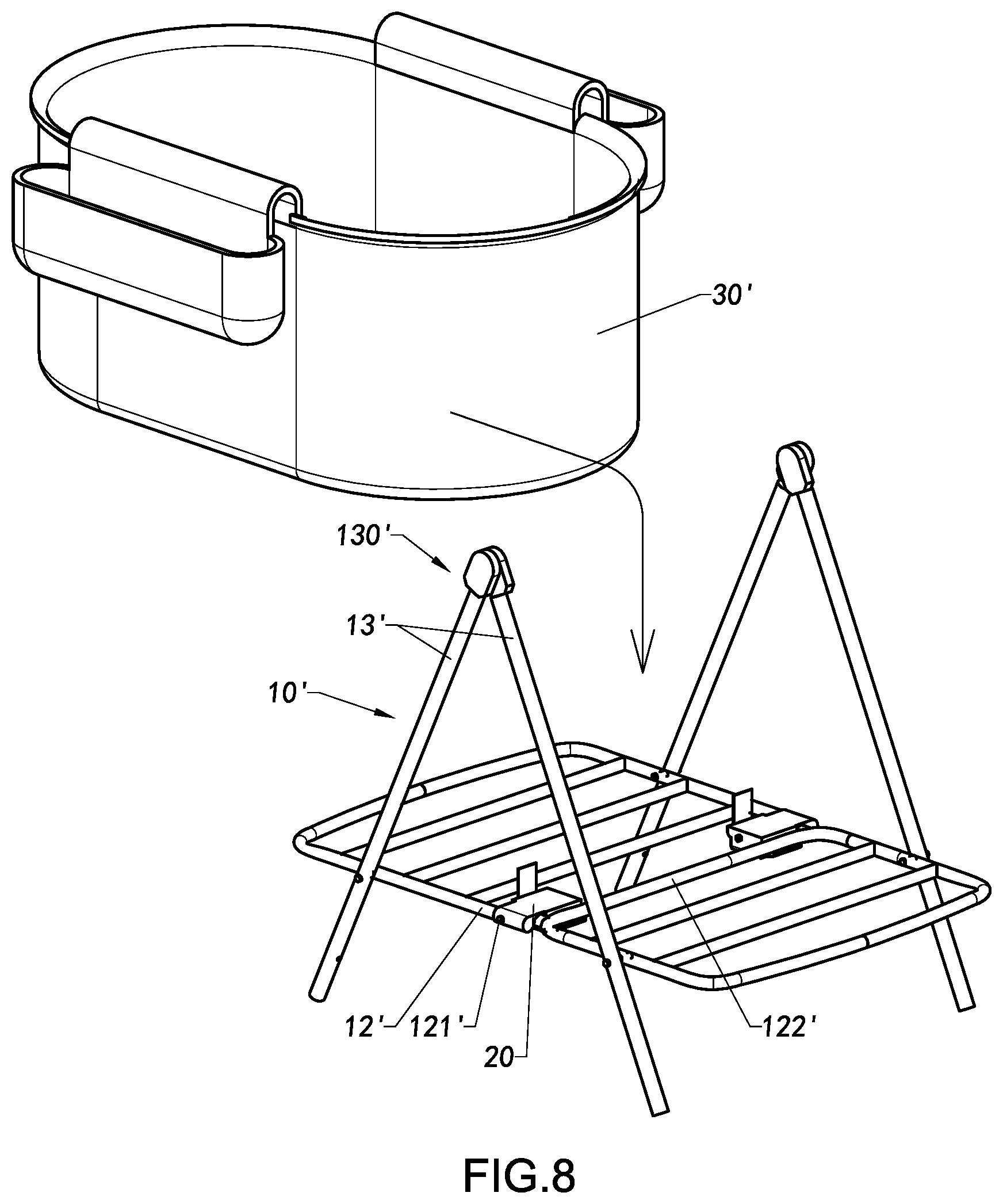 Patent US11778985 Figure 13 – Foldable container and foldable supporting frame thereof, and folding method