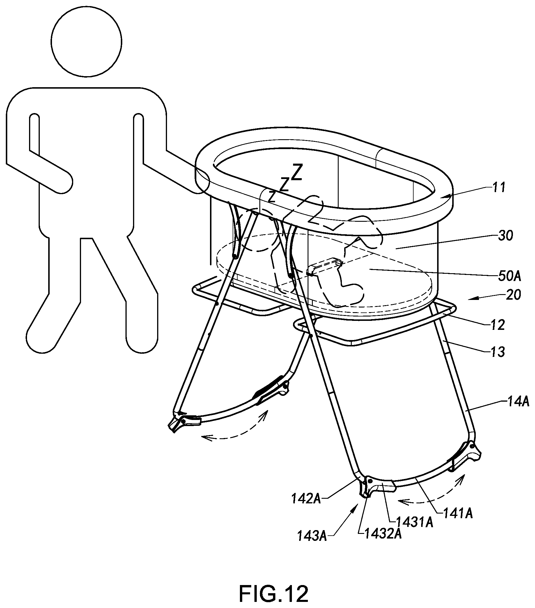Patent US11778985 Figure 17 – Foldable container and foldable supporting frame thereof, and folding method