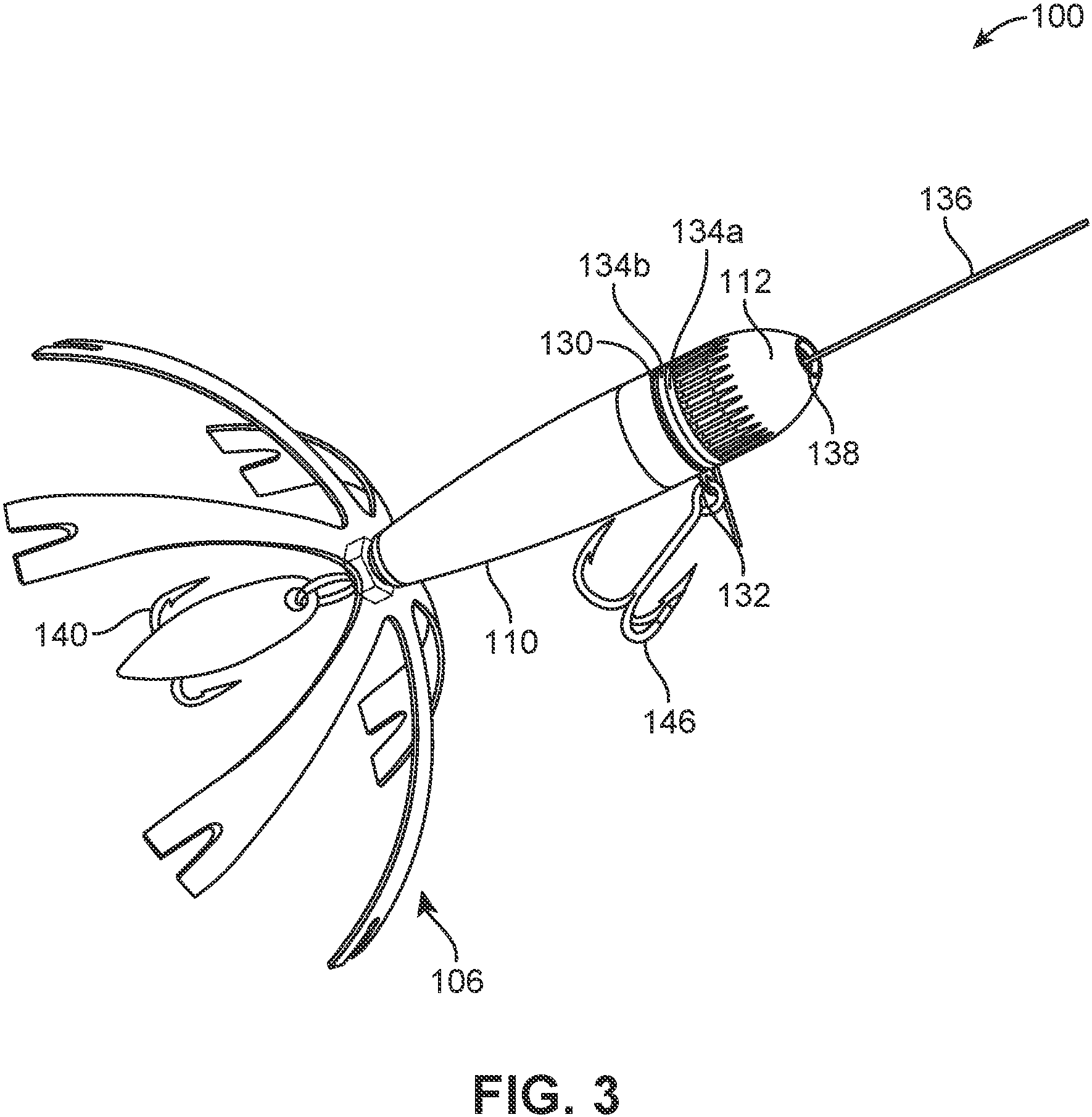 Patent US11779001 Figure 3 – Fishing lure line attachment system