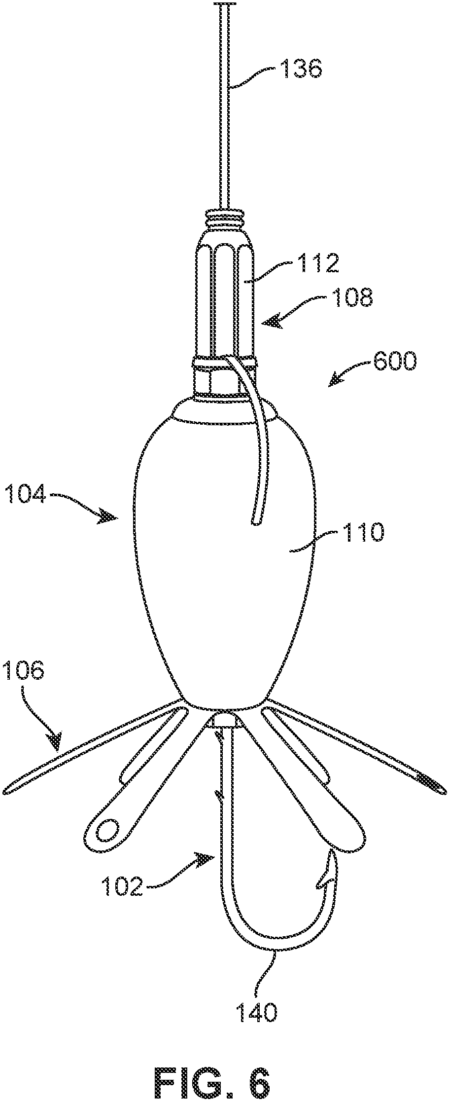 Patent US11779001 Figure 5 – Fishing lure line attachment system