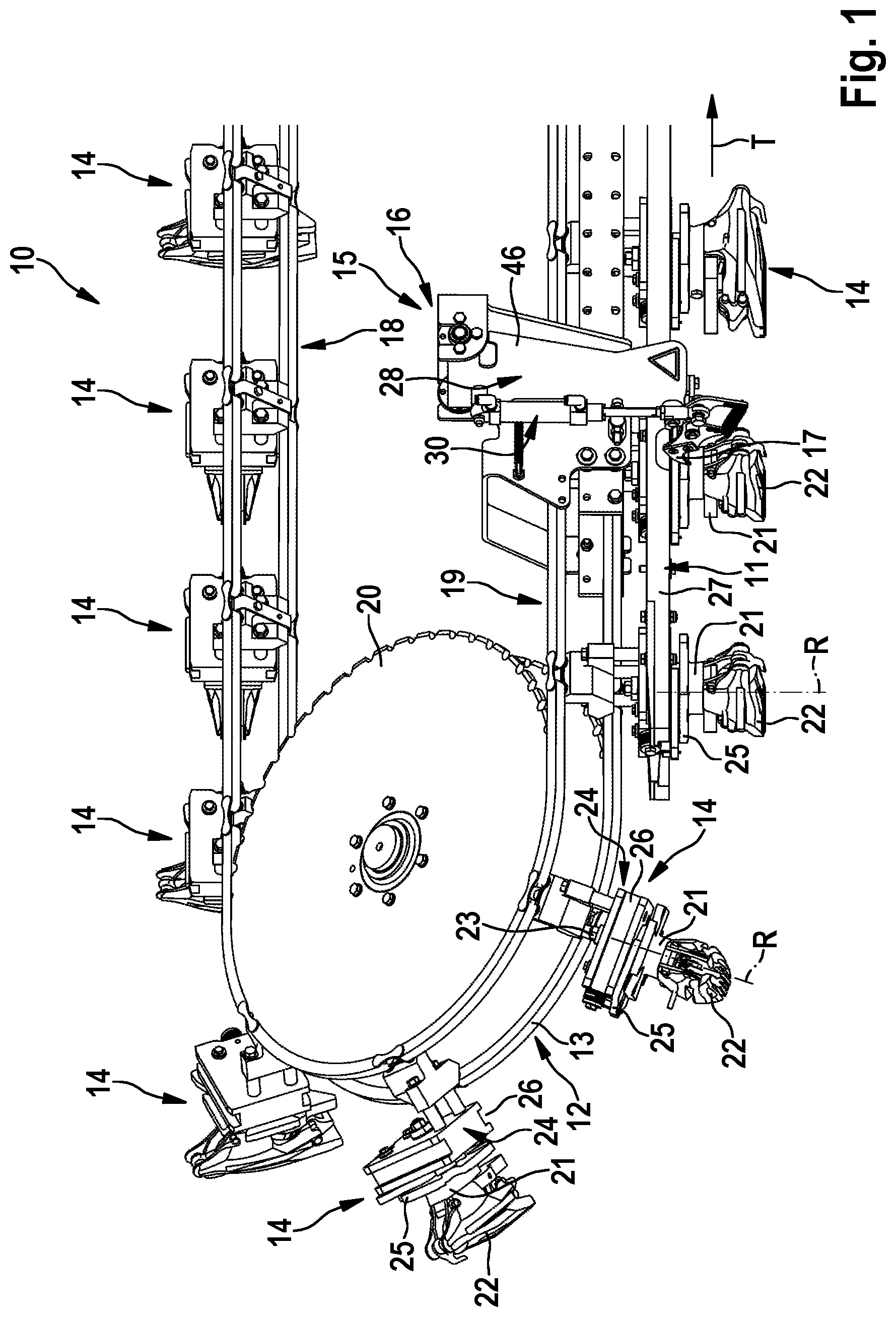 Patent US11779027 — Apparatus and method for automatically processing gutted poultry carcasses or parts thereof — Figure 1
