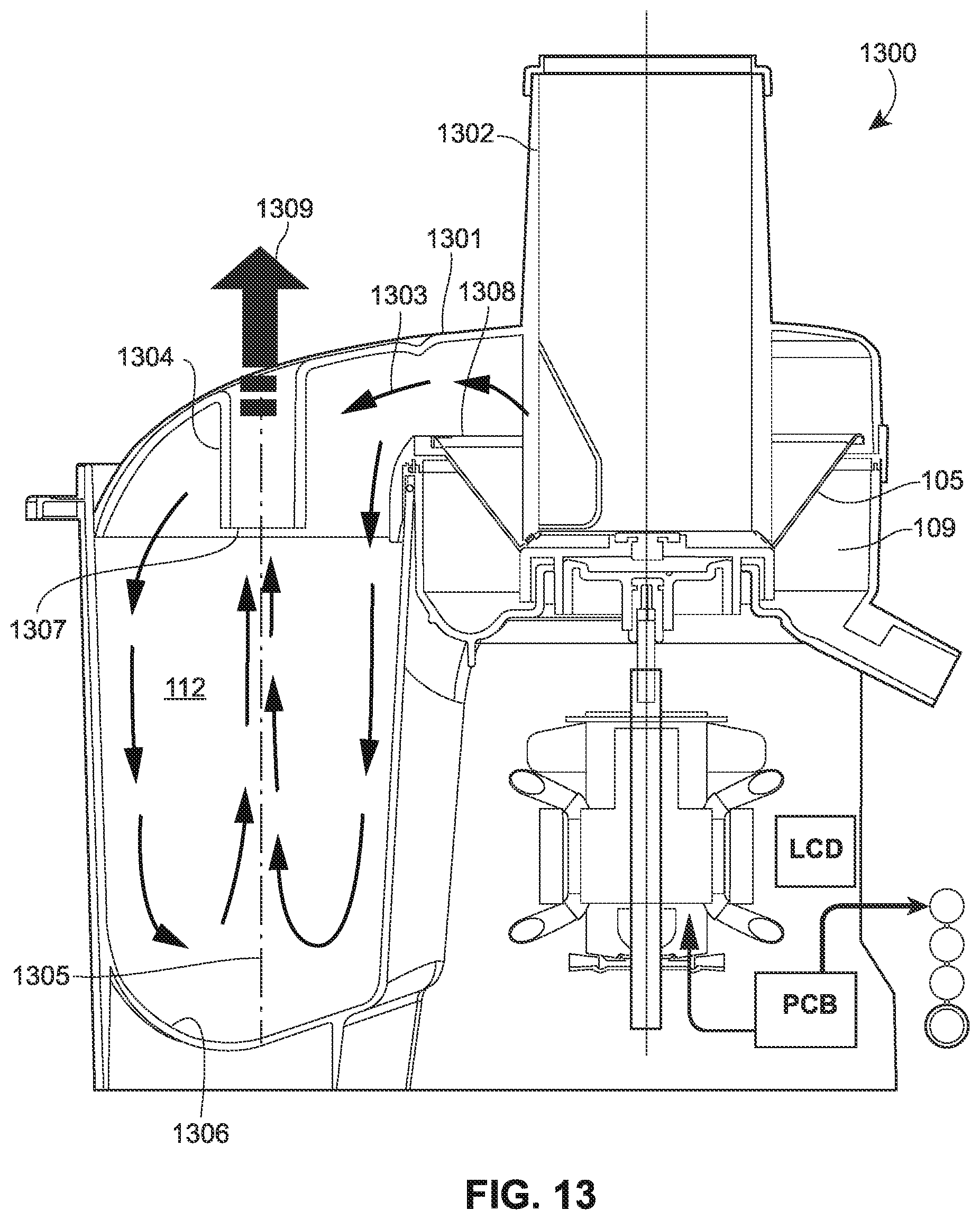 Patent US11779043 Figure 7 – Fruit and vegetable juicer