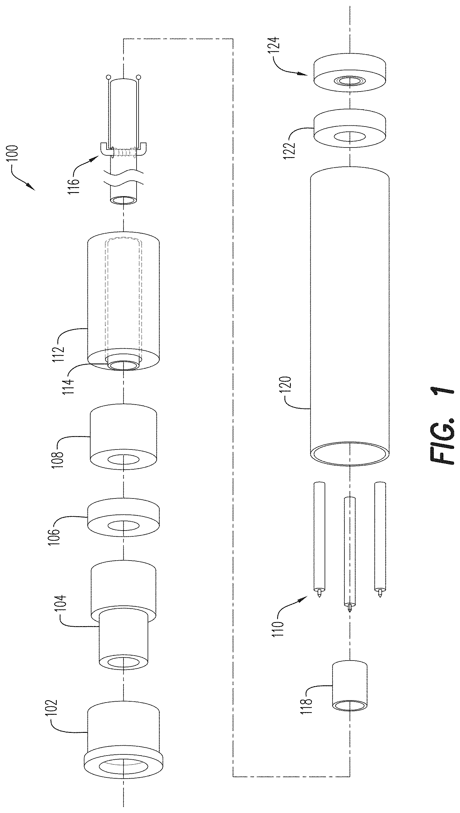 Patent US11779050 Figure 1 – E-vapor device including puncture device and sealed packet of pre-vapor formulation