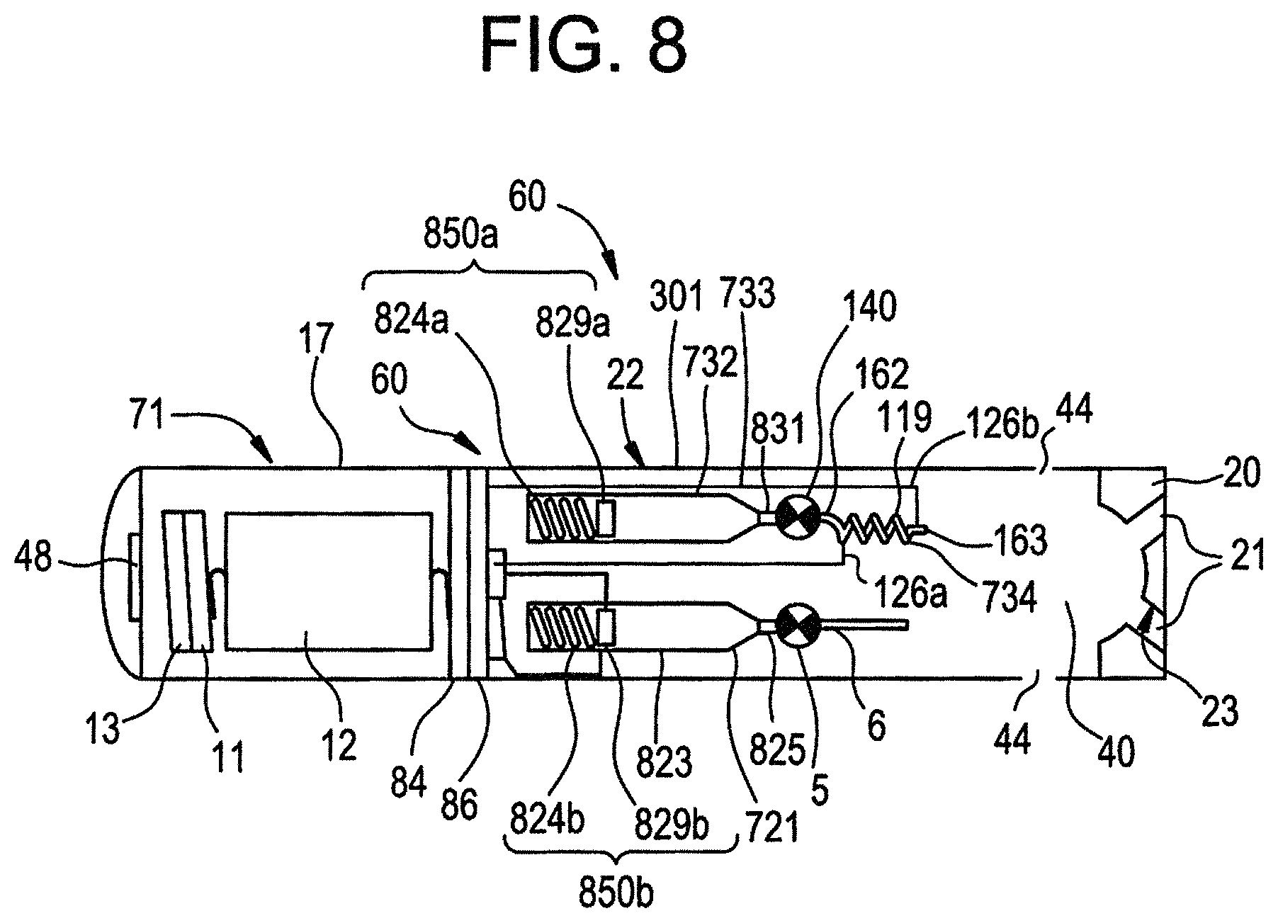 Patent US11779055 Figure 8 – Multiple dispersion generator e-vaping device