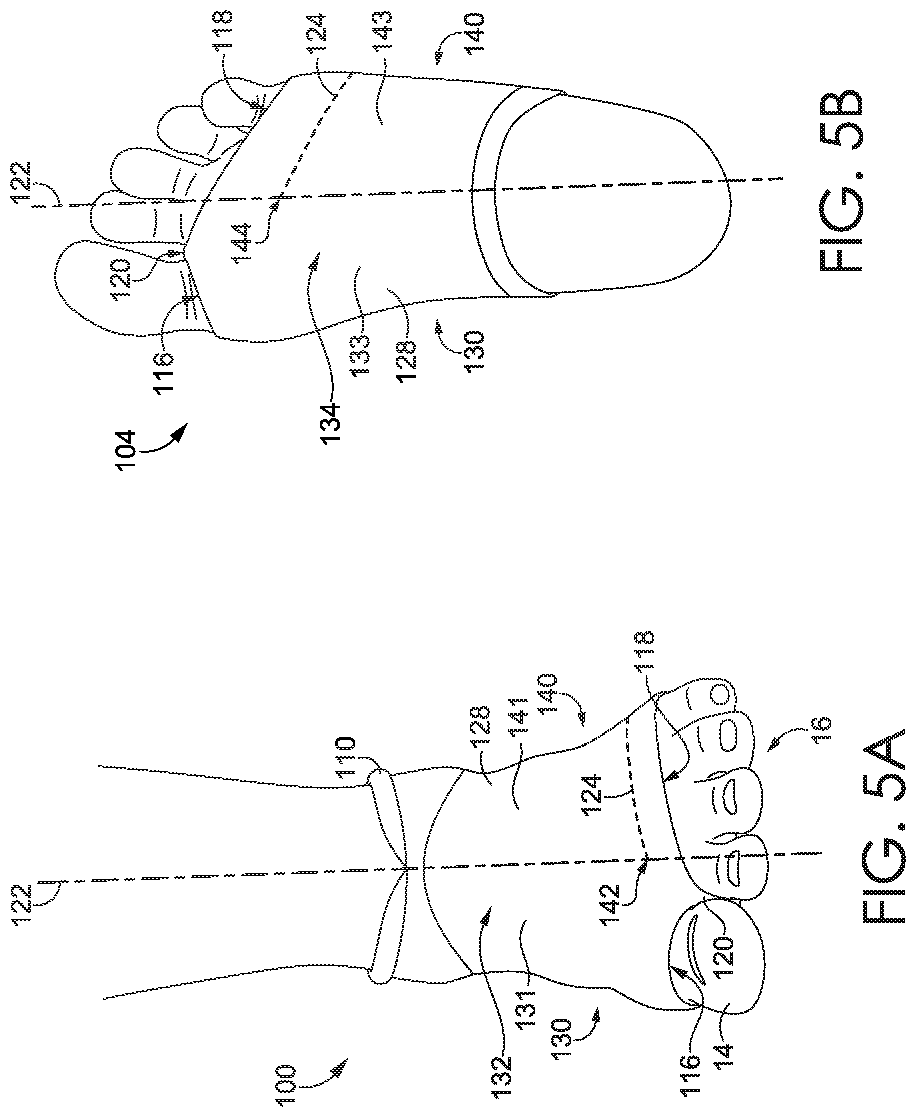 Patent US11779059 Figure 4 – Sock with toe anchor