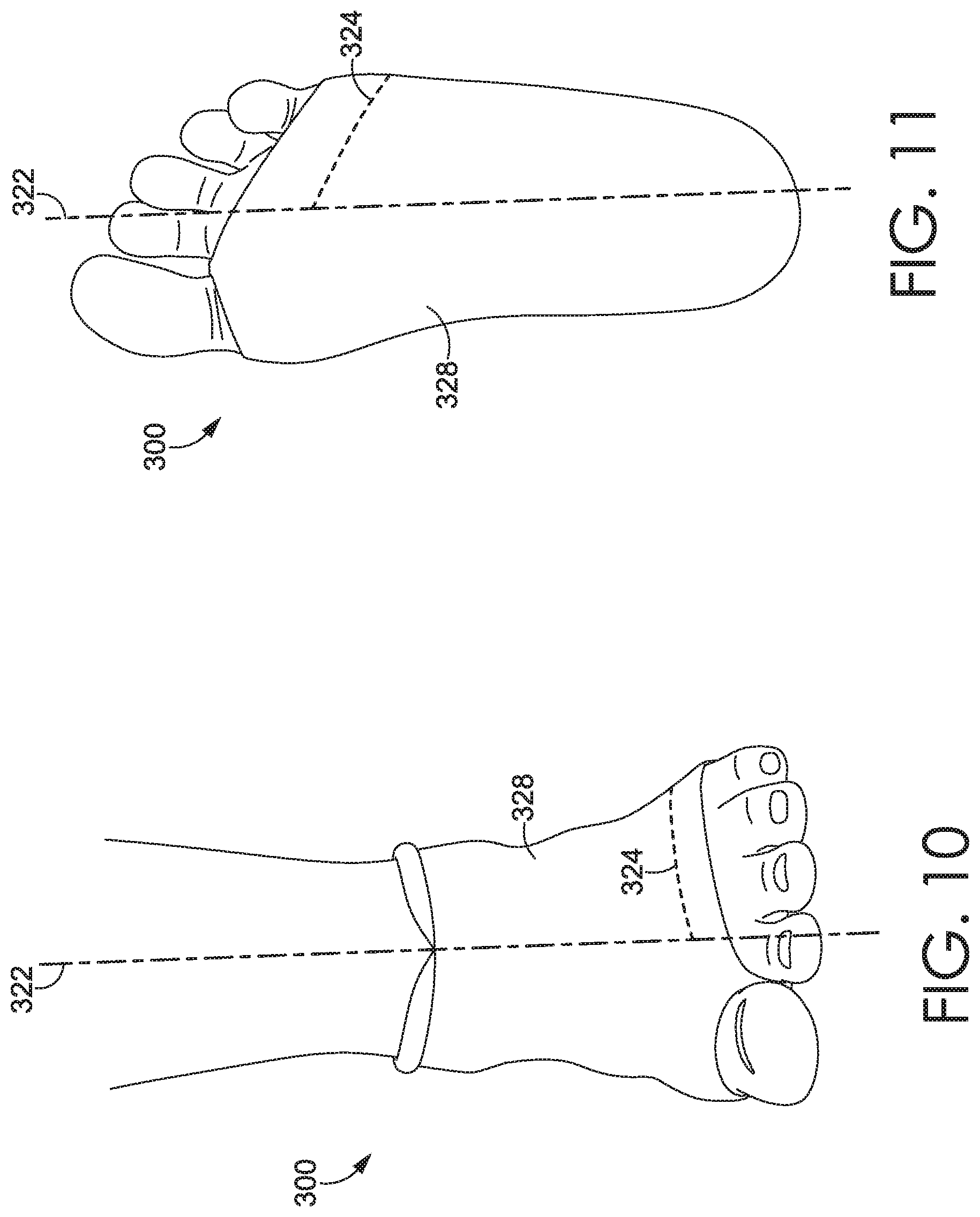Patent US11779059 Figure 8 – Sock with toe anchor