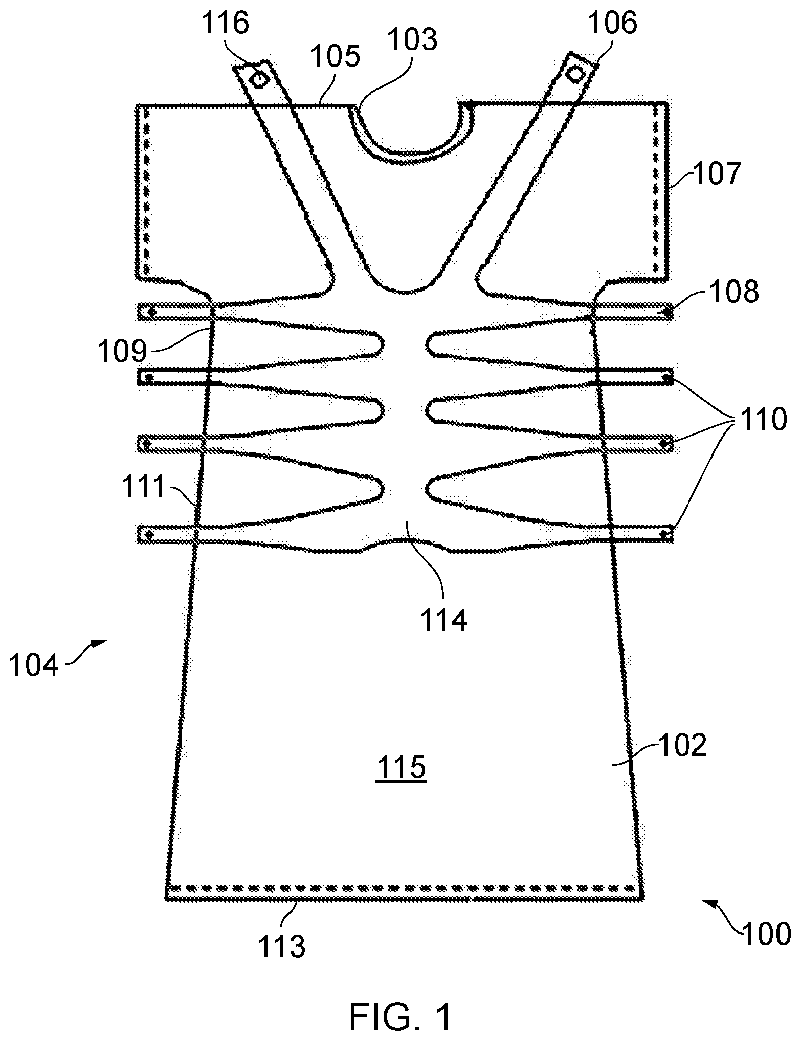 Patent US11779063 Figure 1 – Garment
