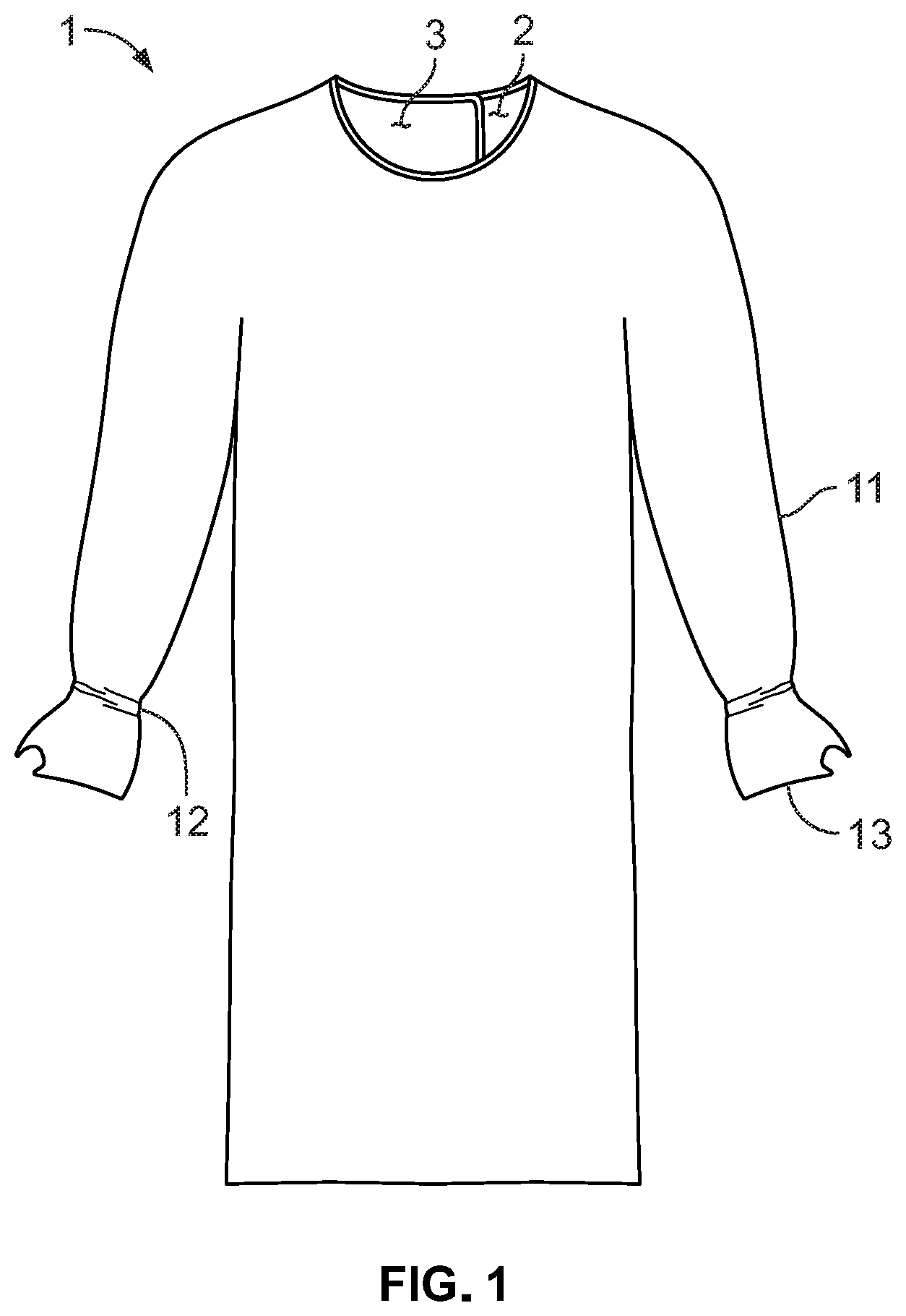 Patent US11779066 Figure 1 – Gown