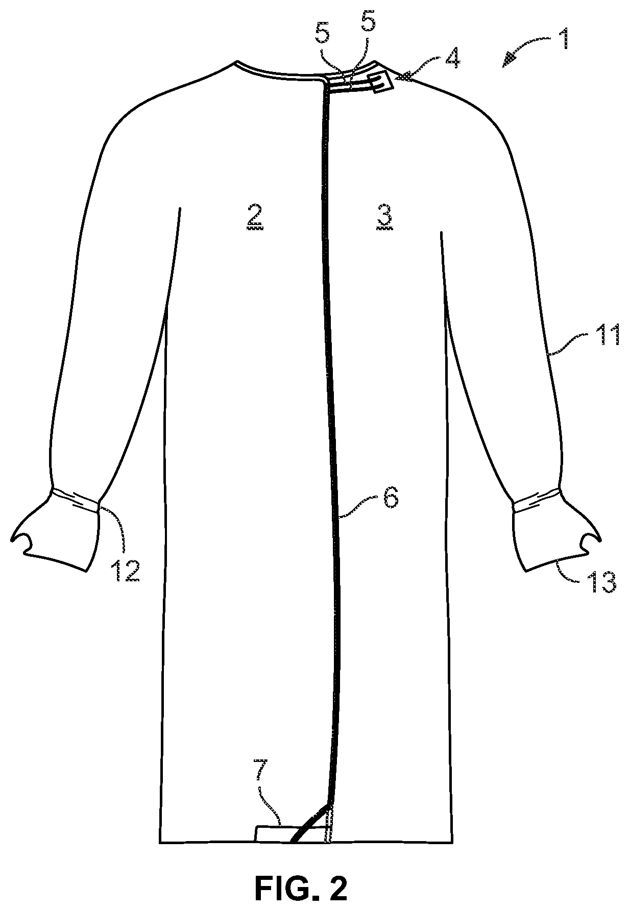 Patent US11779066 Figure 2 – Gown