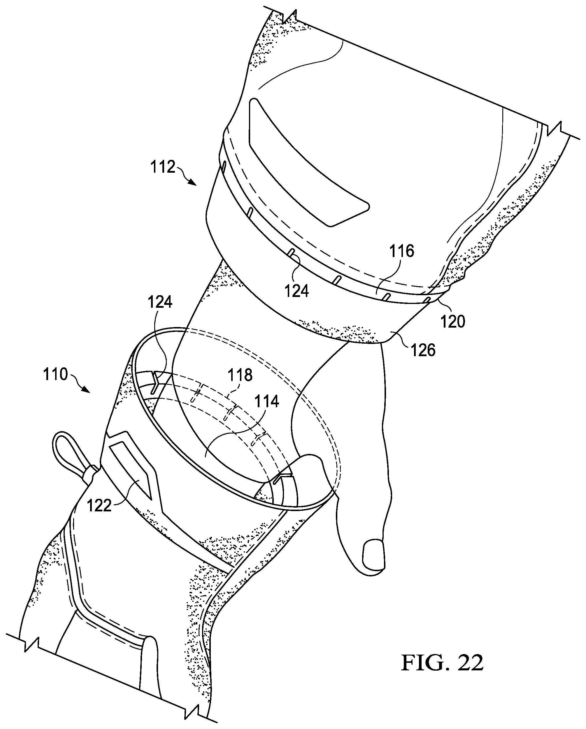 Patent US11779068 Figure 16 – System and method for connecting garments and related articles