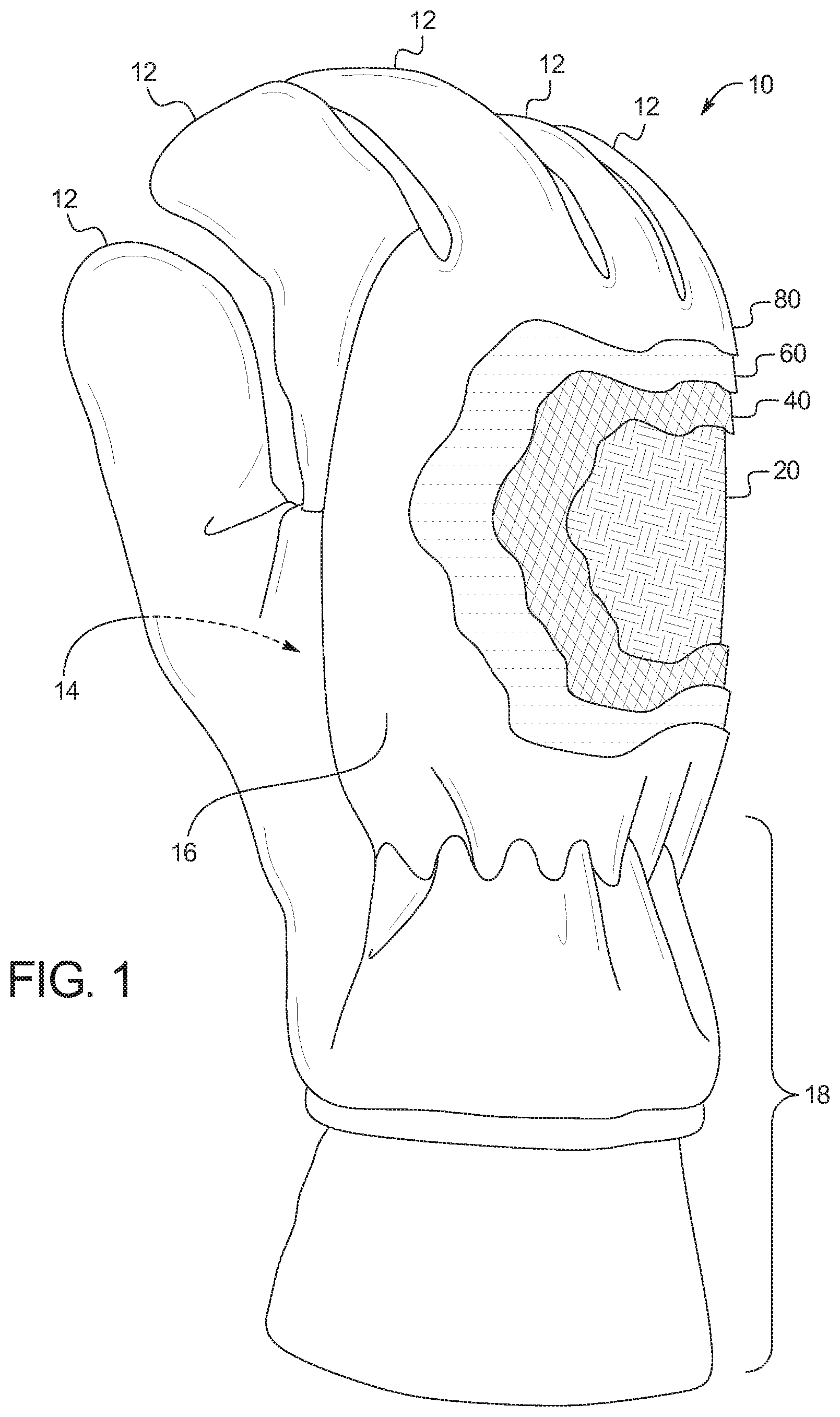 Patent US11779069 Figure 1 – Glove thermal protection system