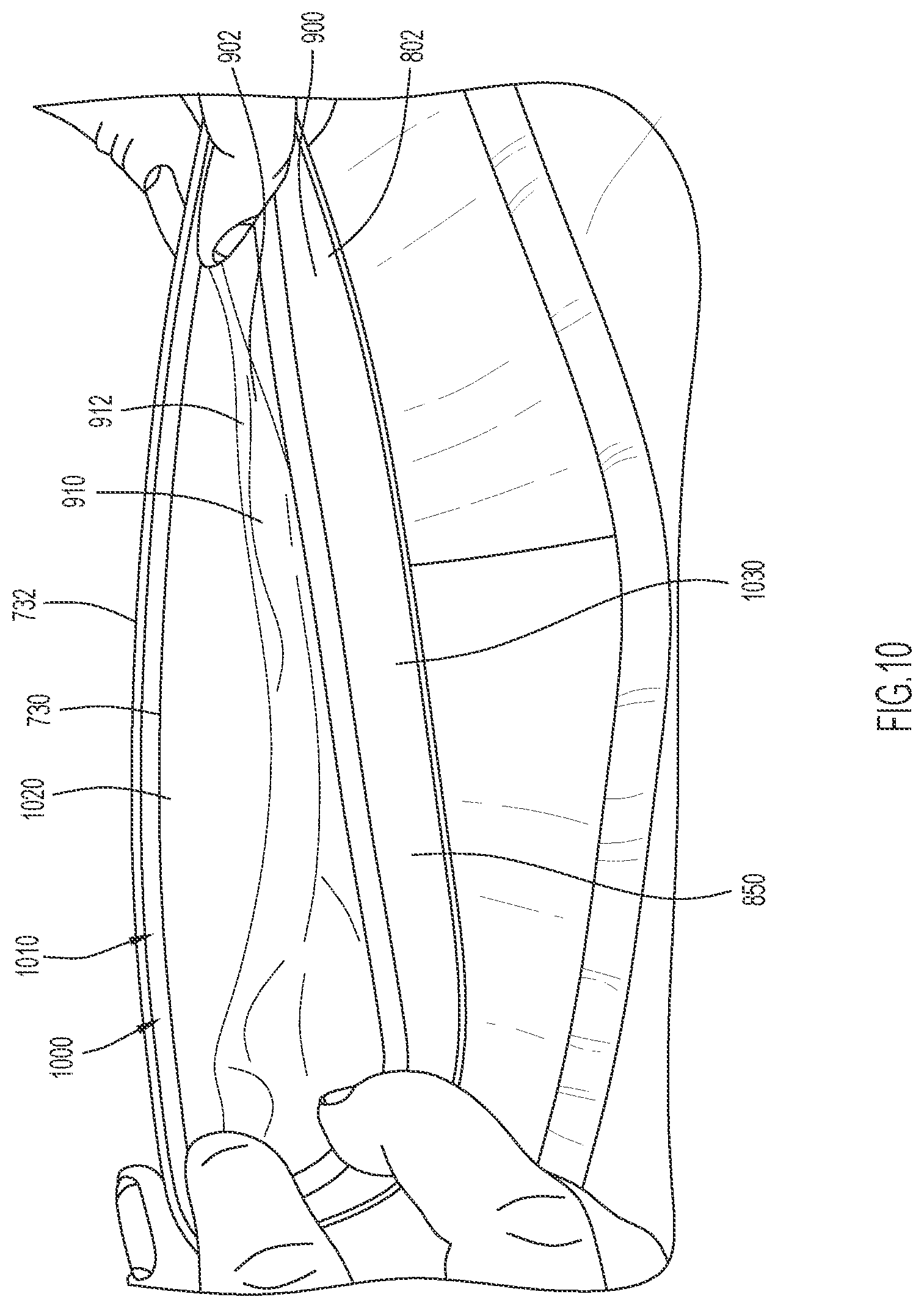Patent US11779070 Figure 14 – Garment with waistband pocket