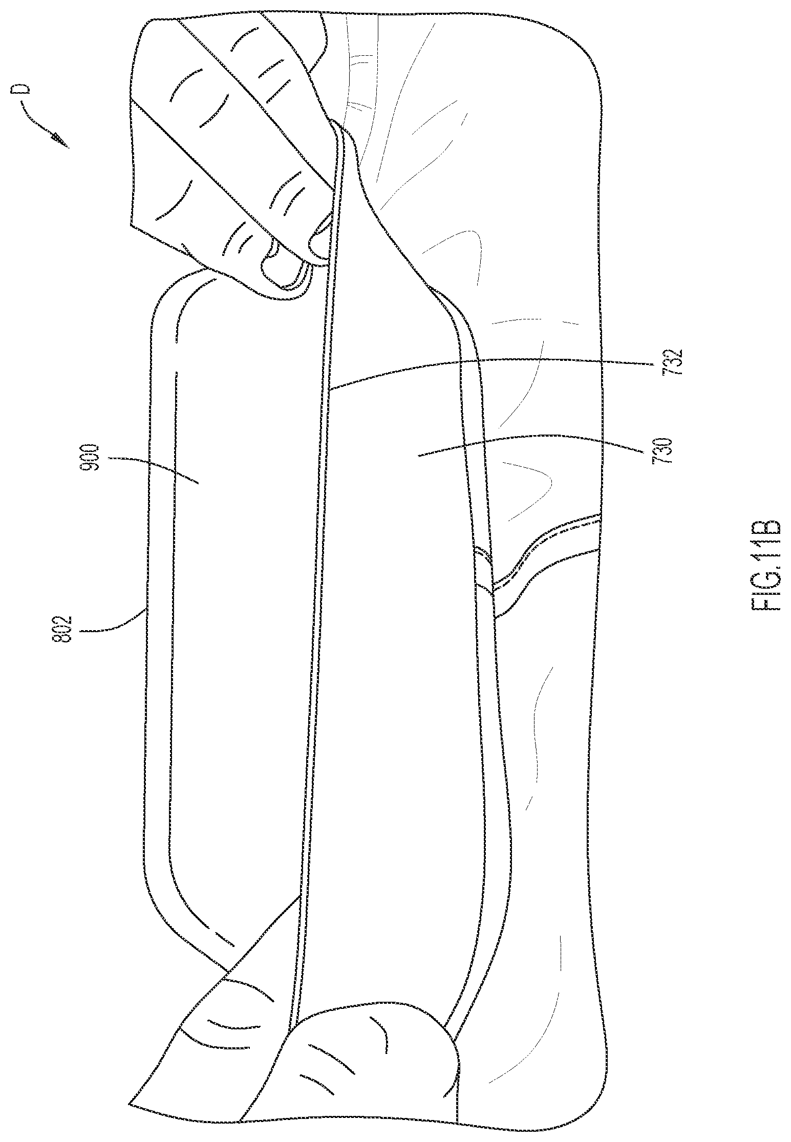 Patent US11779070 Figure 16 – Garment with waistband pocket