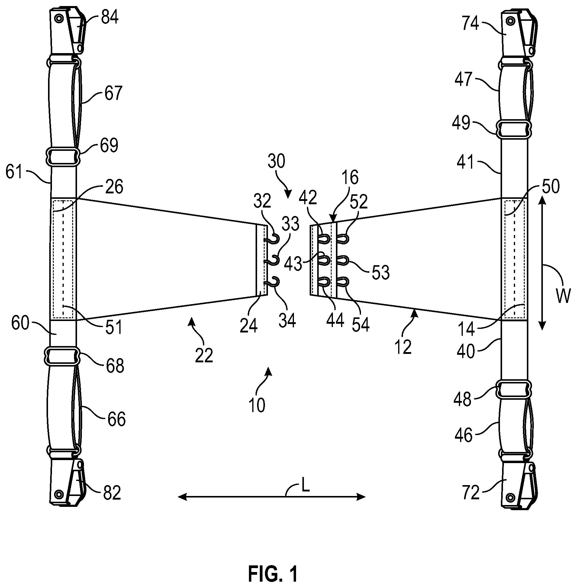 Patent US11779072 Figure 1 – Undergarment with modular connecting system