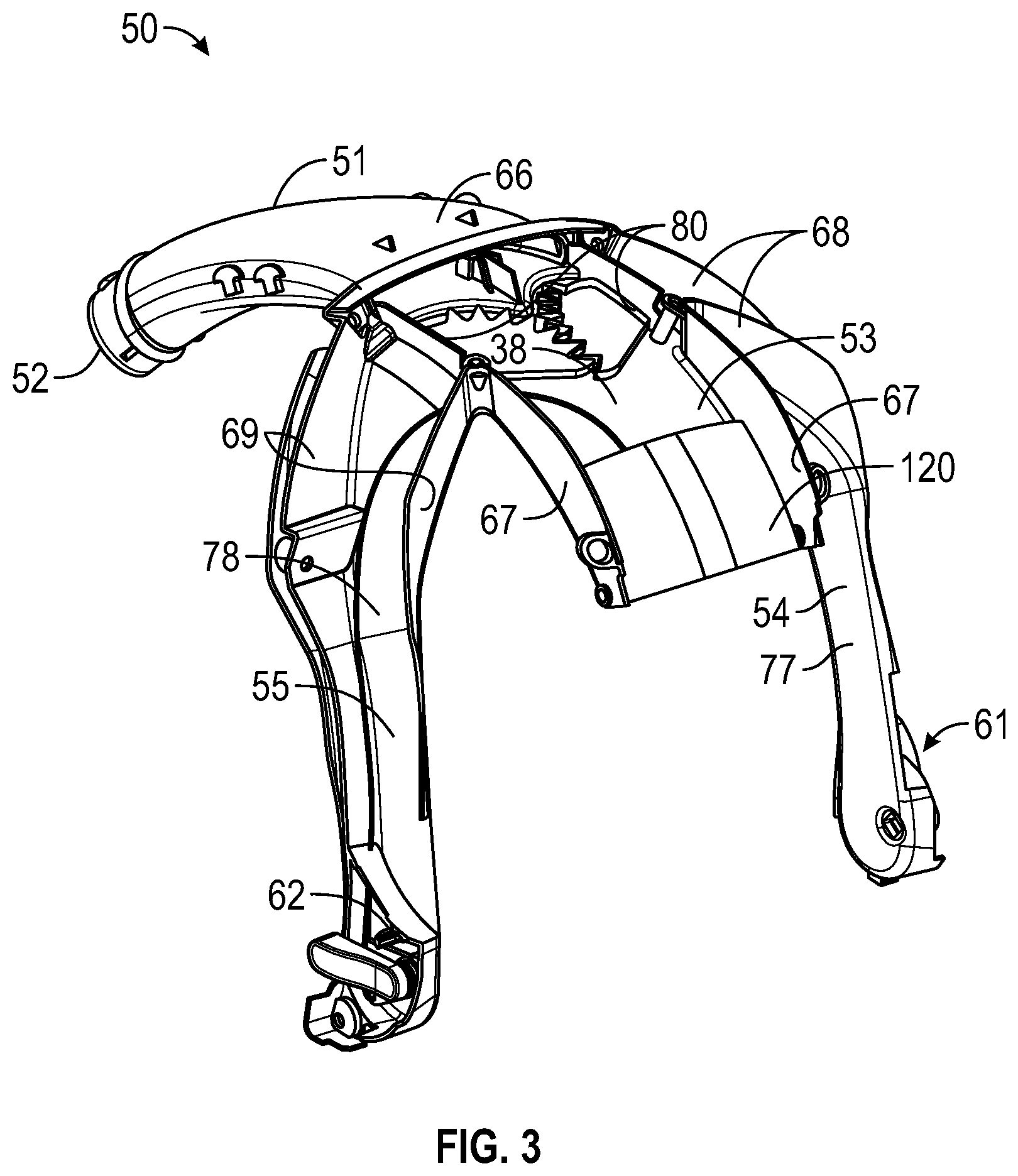 Patent US11779075 Figure 3 – Protective headgear with adjustable air supply