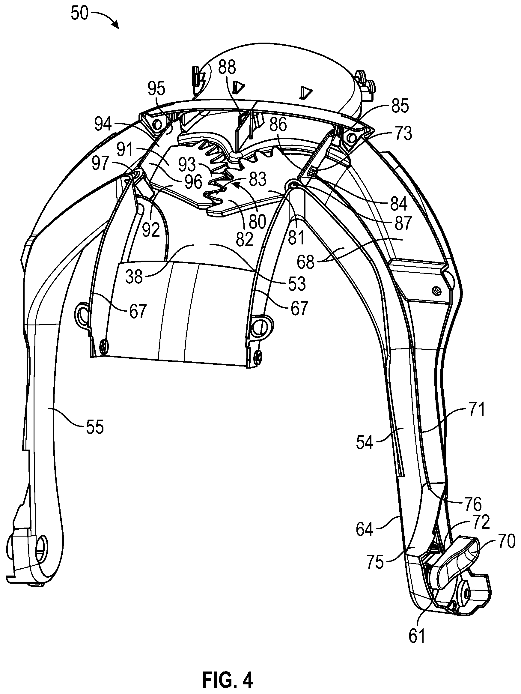 Patent US11779075 Figure 4 – Protective headgear with adjustable air supply