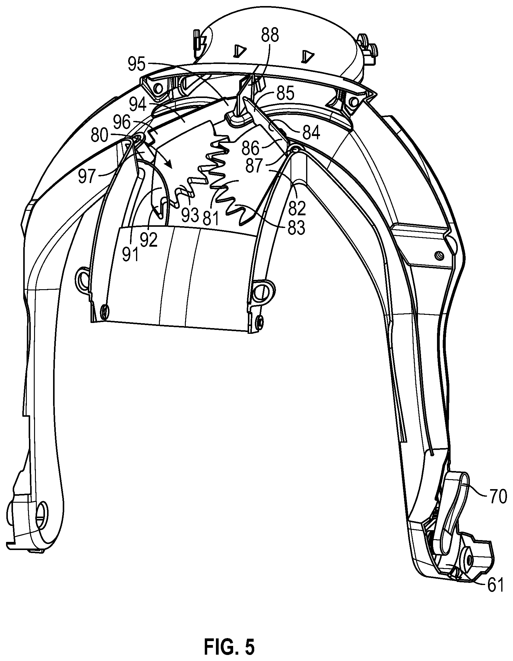 Patent US11779075 Figure 5 – Protective headgear with adjustable air supply