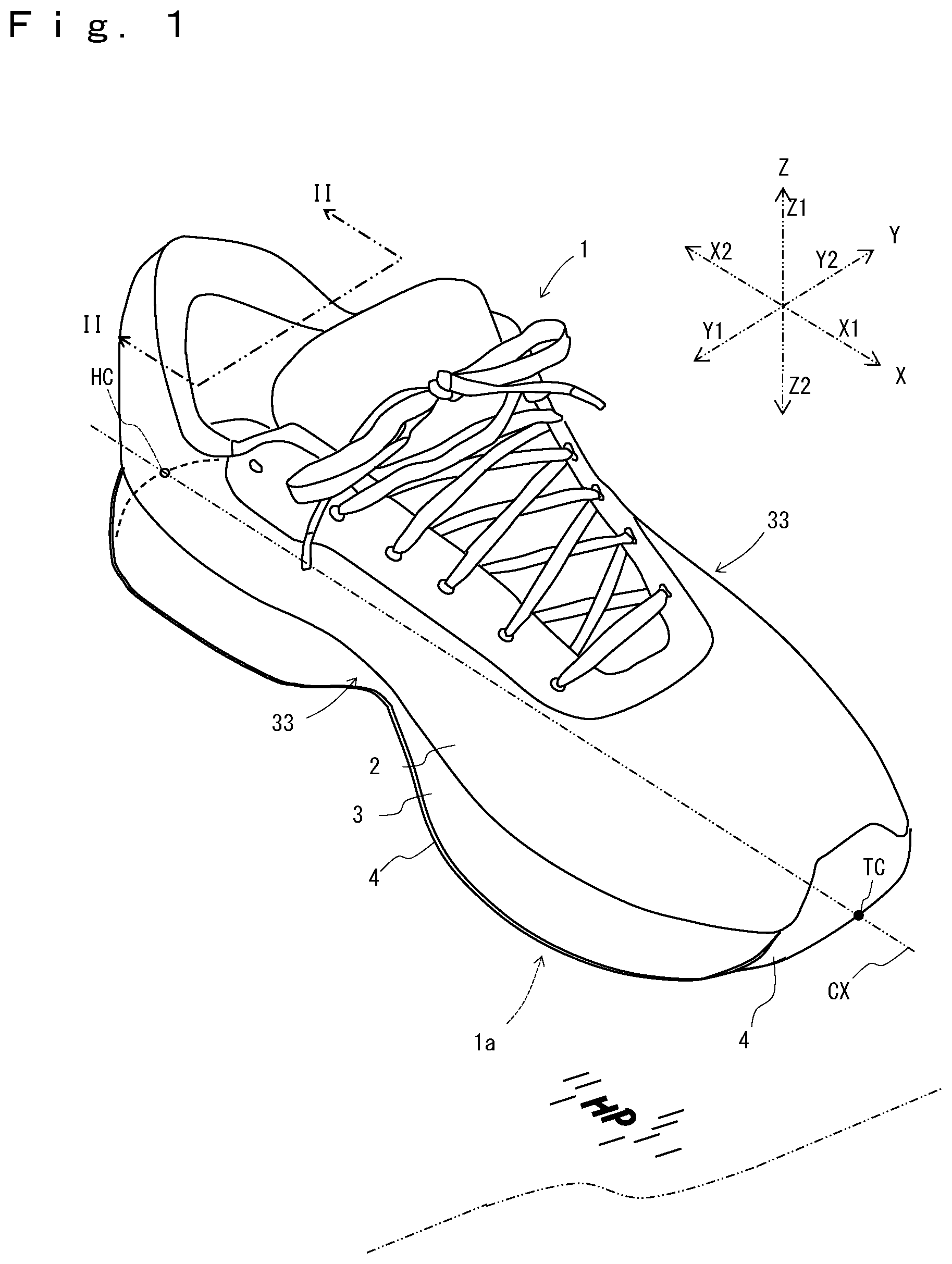 Patent US11779076 Figure 1 – Cushion and shoe