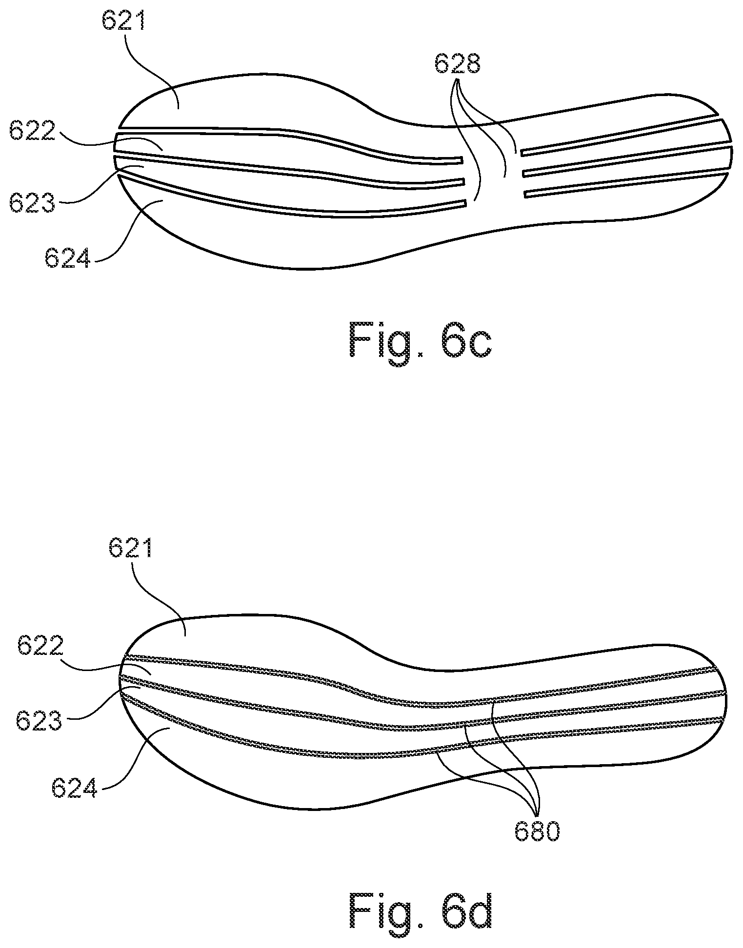 Patent US11779077 Figure 9 – Sole comprising individually deflectable reinforcing members, shoe with such a sole, and method for the manufacture of such items