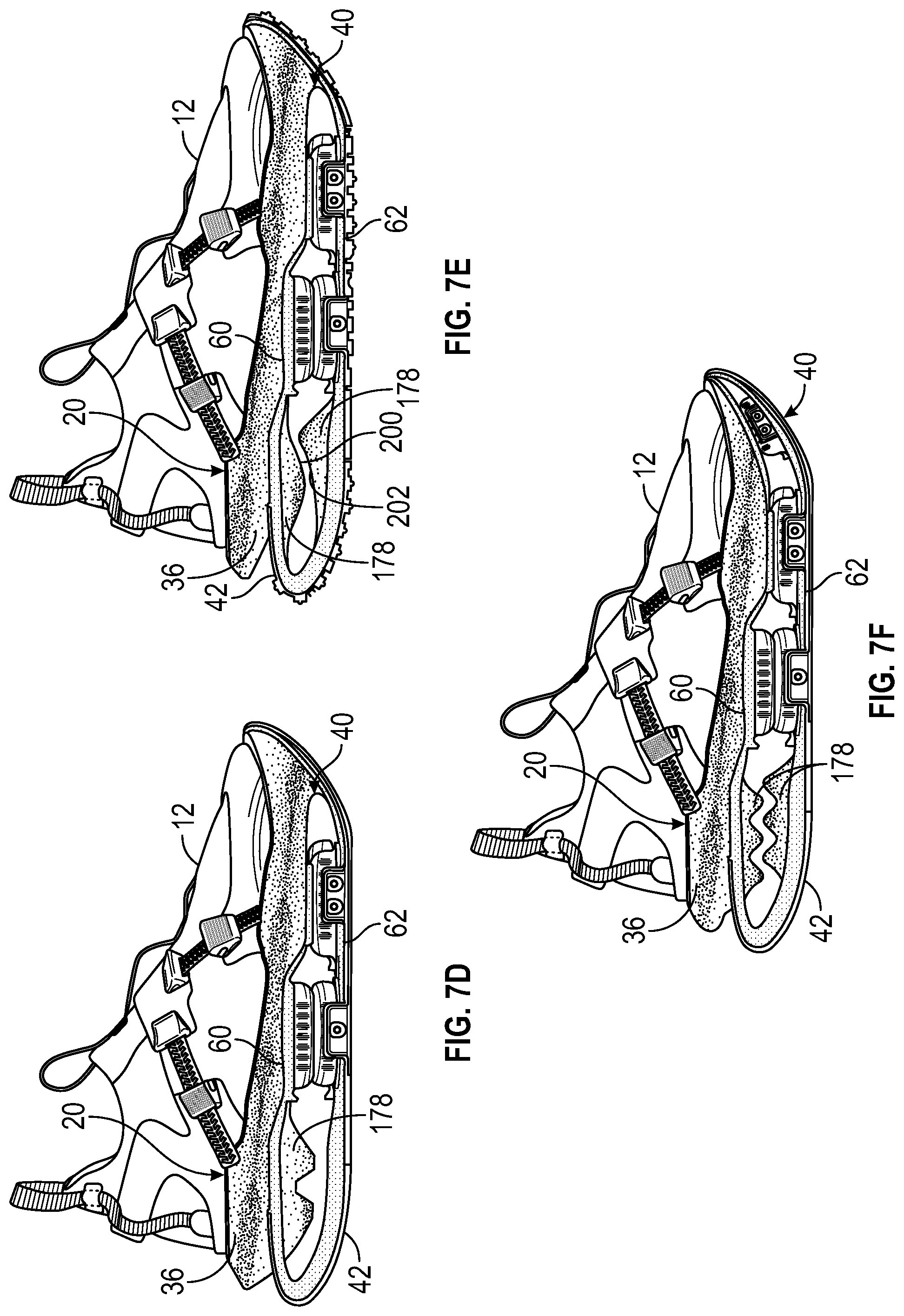 Patent US11779078 Figure 7 – Article of footwear with zonal cushioning system