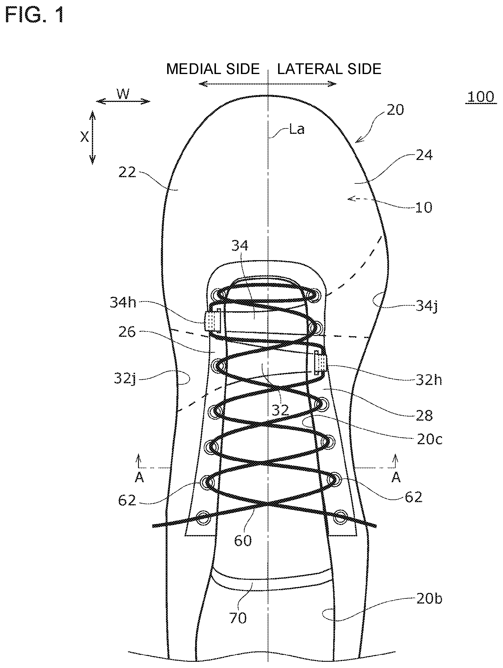 Patent US11779081 — Shoe — Figure 1