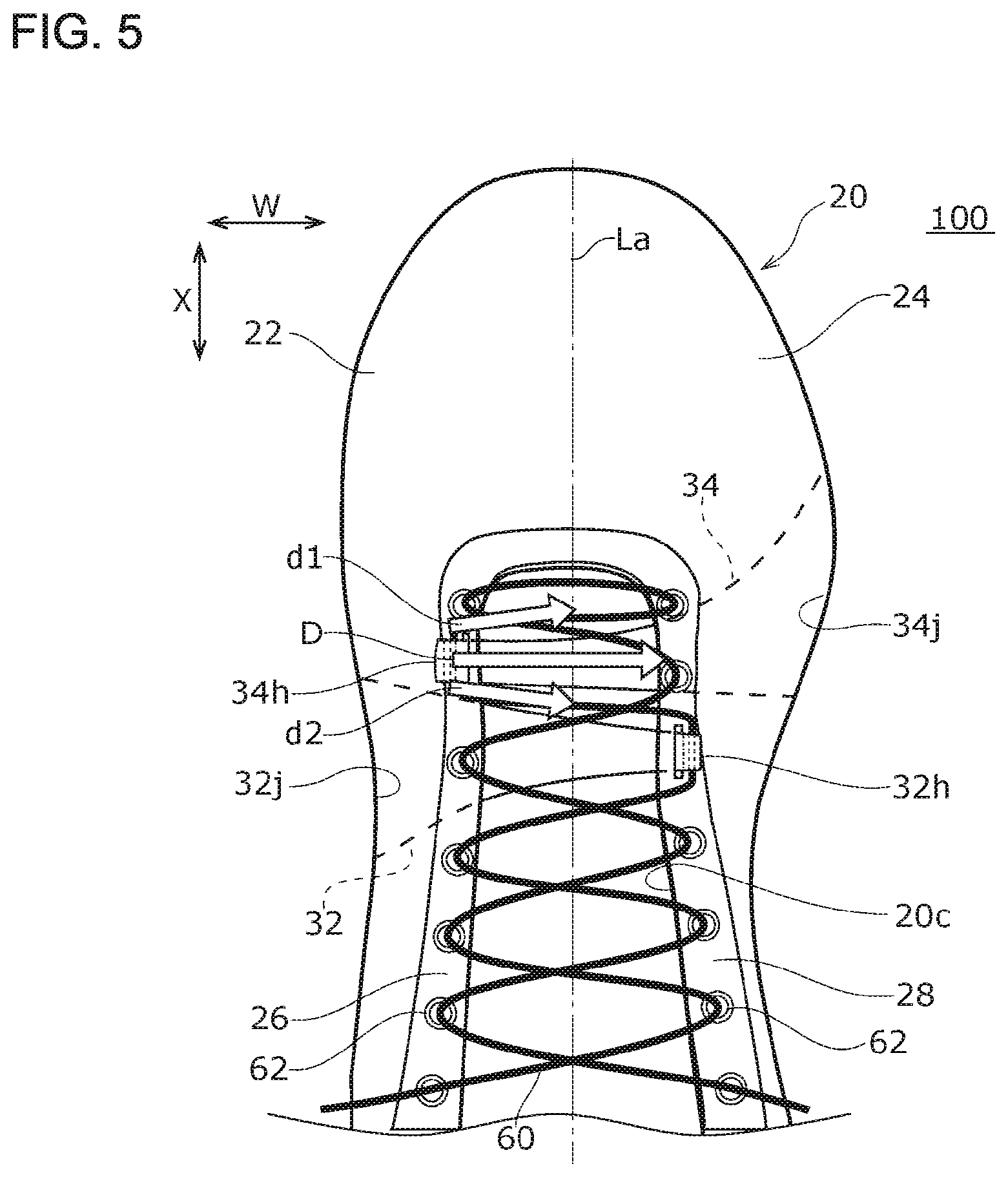 Patent US11779081 Figure 5 – Shoe
