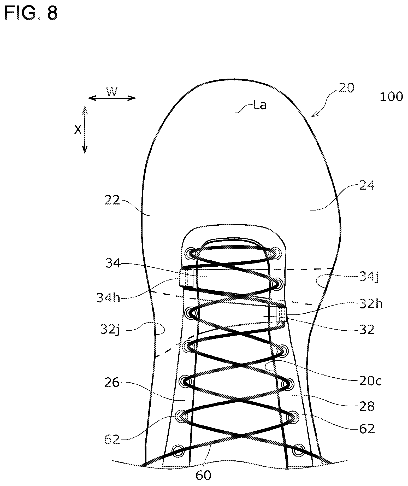 Patent US11779081 Figure 8 – Shoe