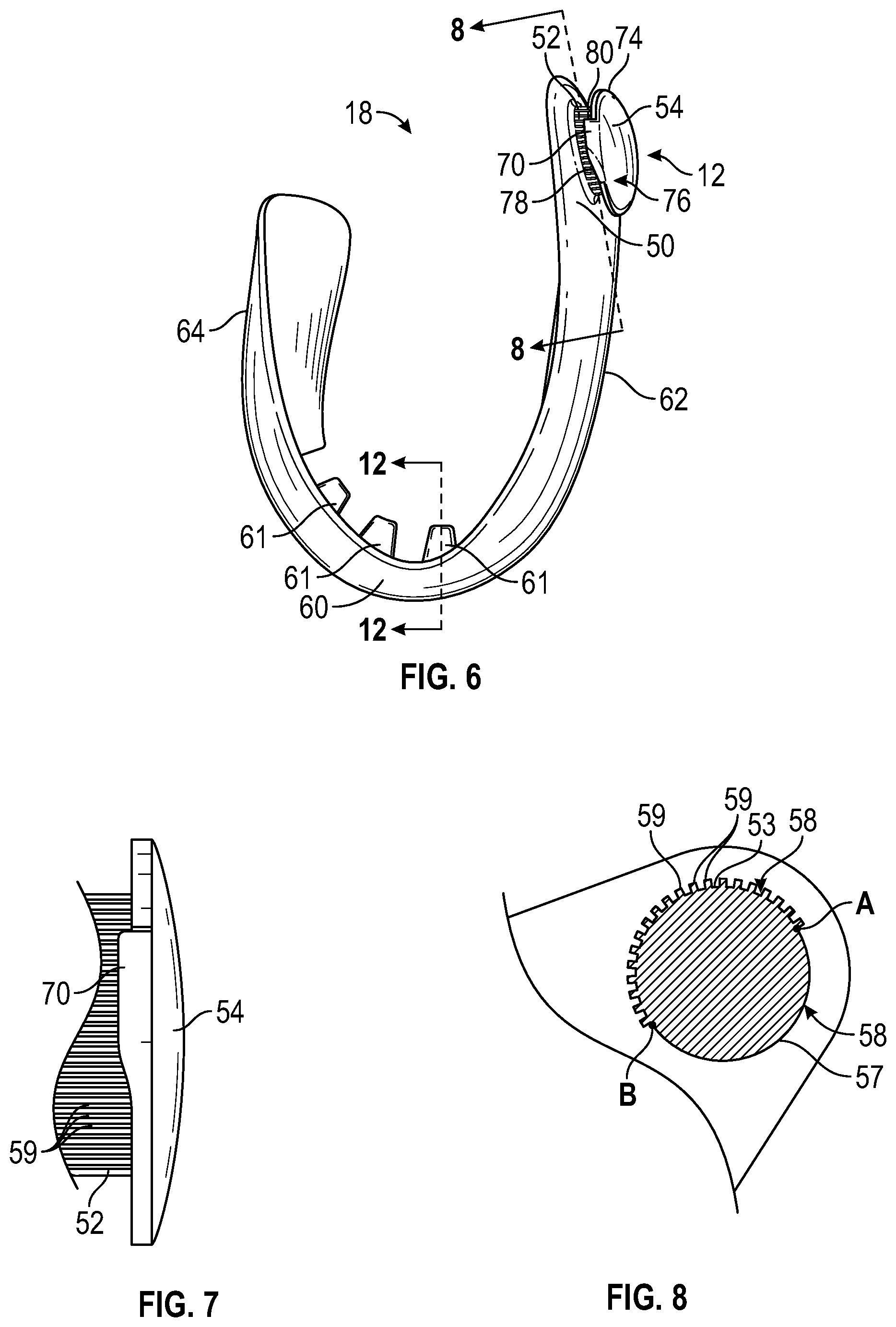 Patent US11779082 Figure 3 – Lace guide for an article of footwear