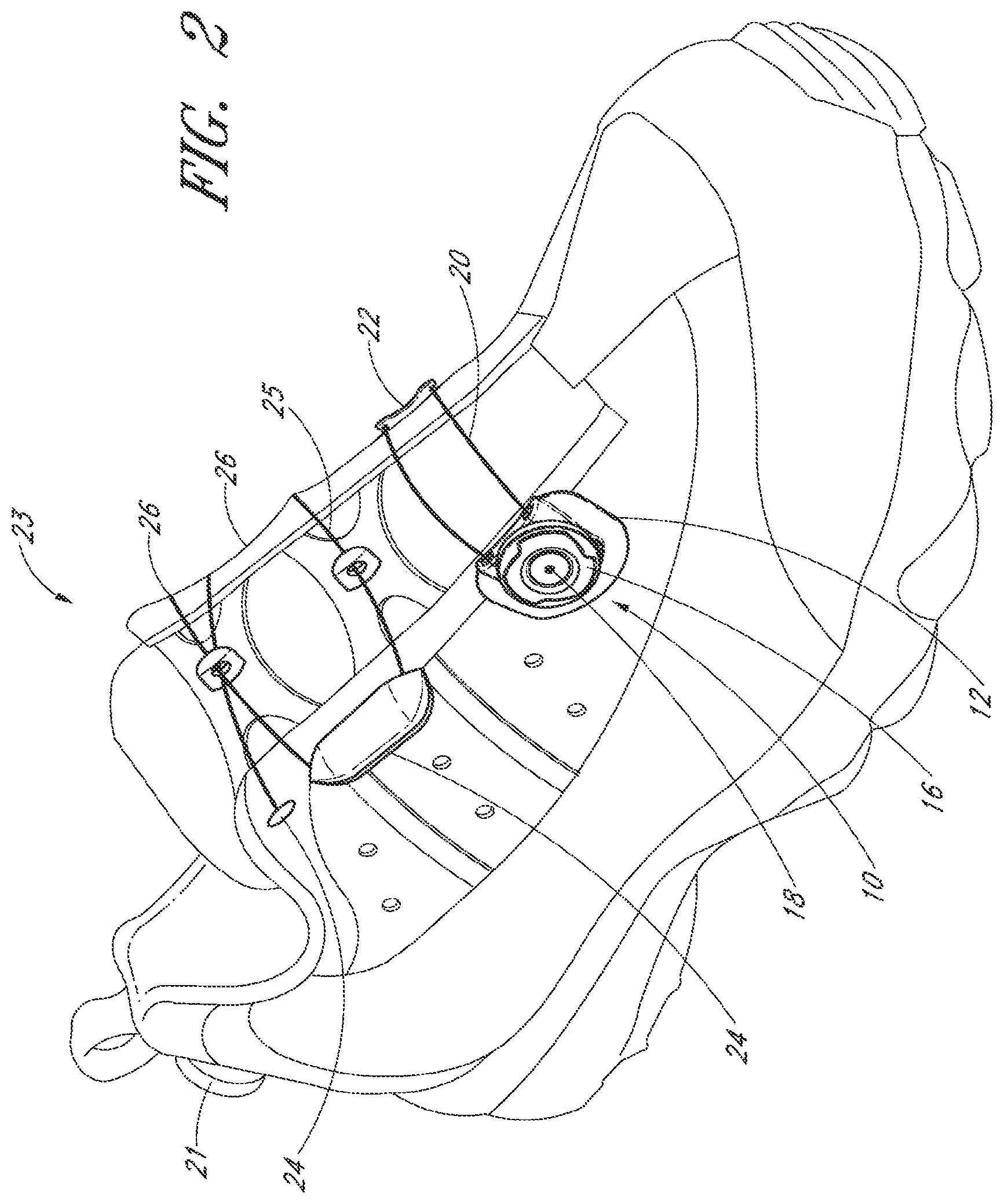 Patent US11779083 Figure 2 – Reel based lacing system