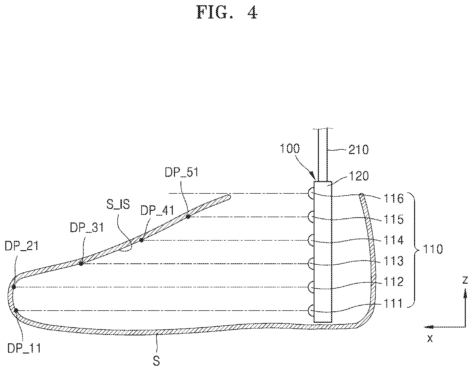 Patent US11779085 Figure 4 – Device for measuring inner size of shoe