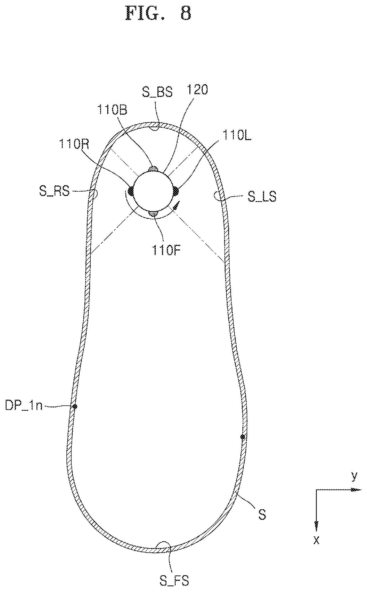 Patent US11779085 Figure 8 – Device for measuring inner size of shoe