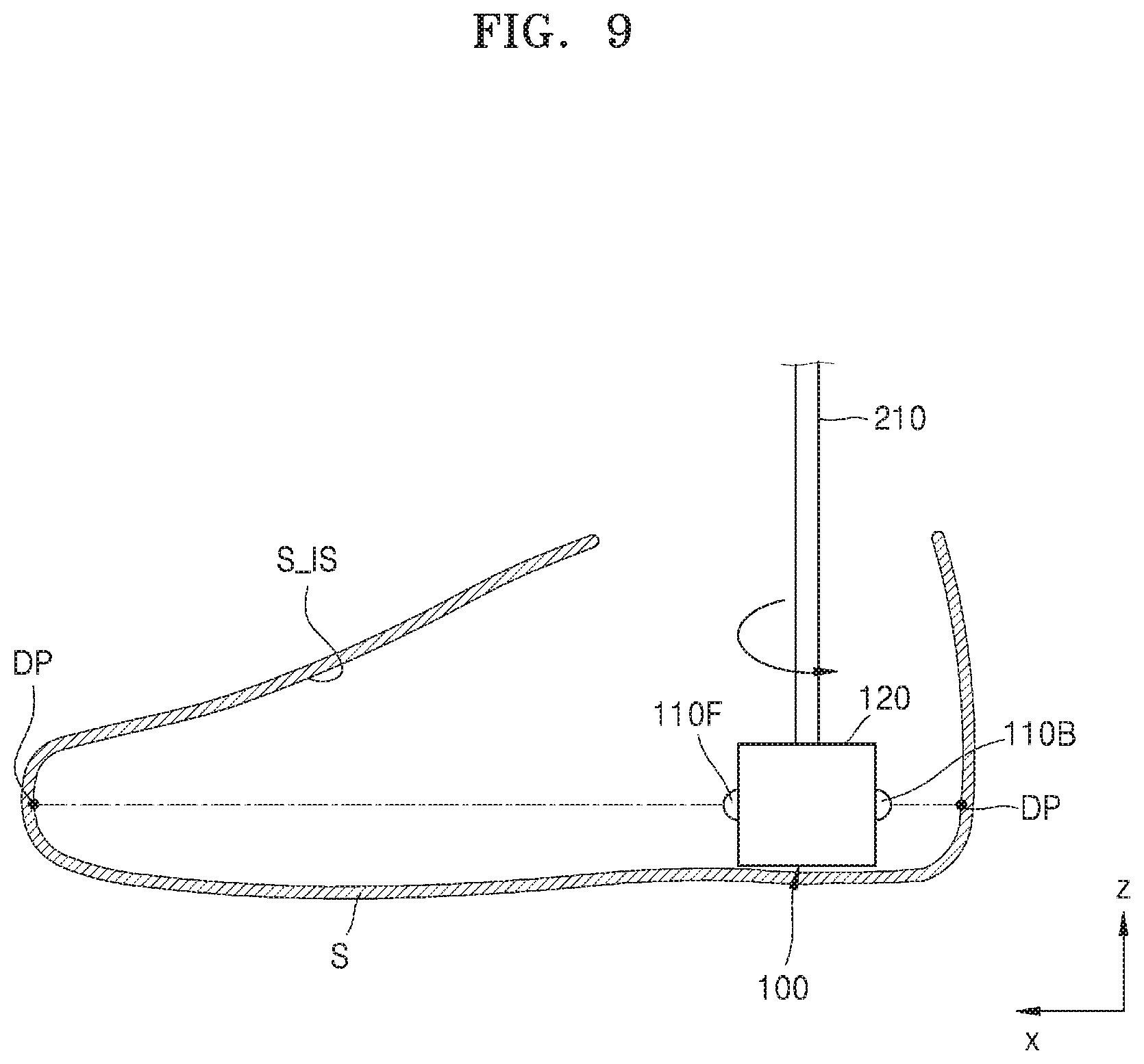 Patent US11779085 Figure 9 – Device for measuring inner size of shoe