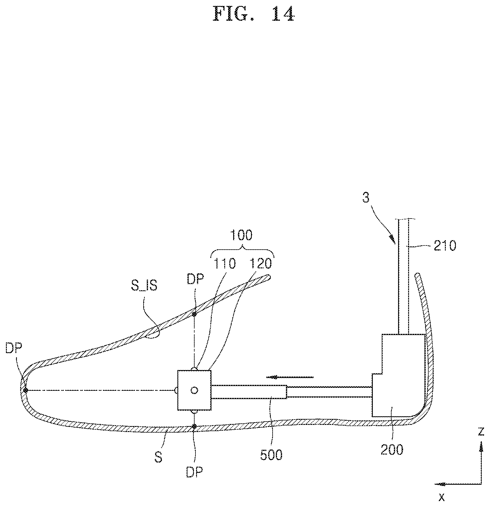 Patent US11779085 Figure 14 – Device for measuring inner size of shoe