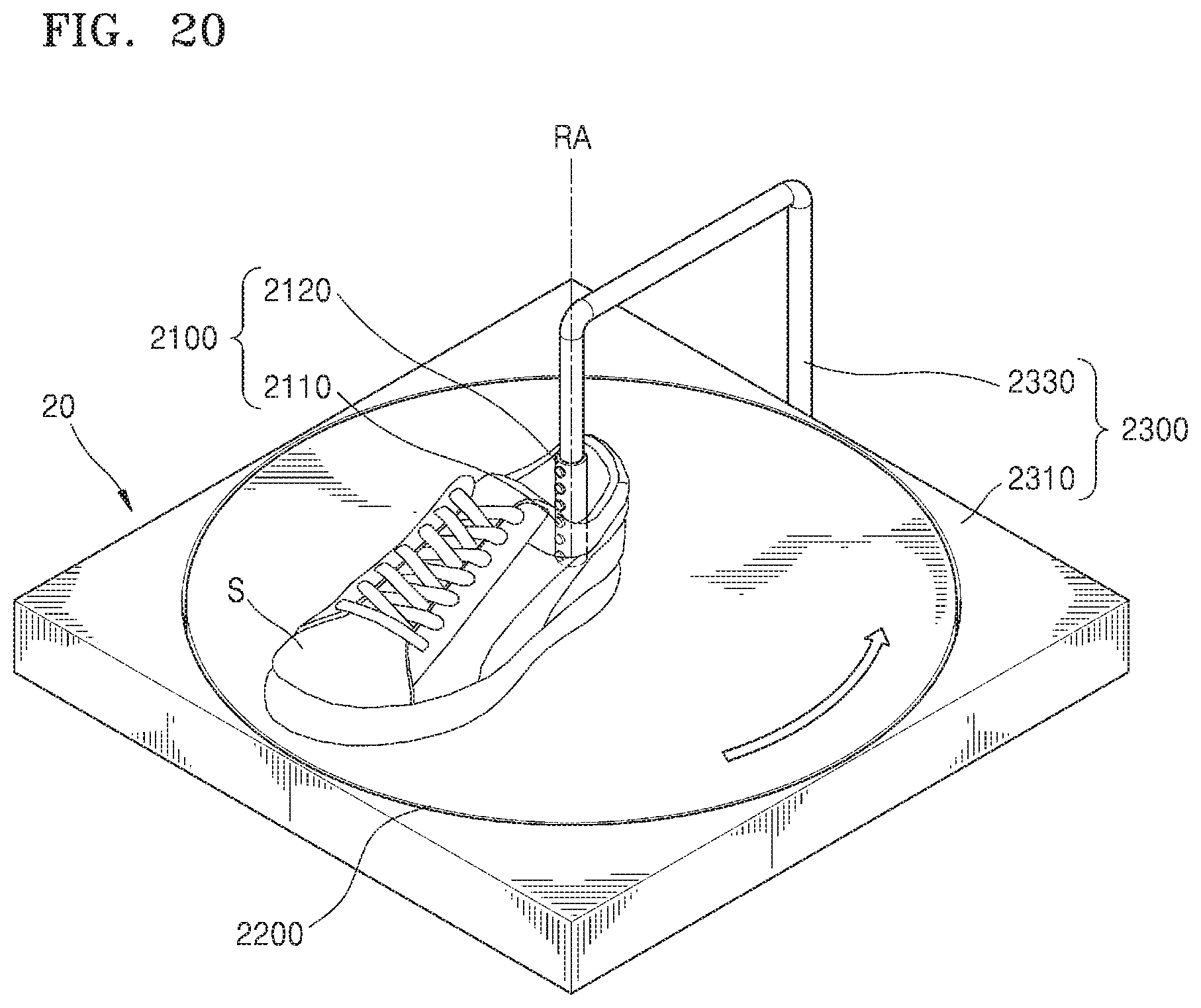 Patent US11779085 Figure 20 – Device for measuring inner size of shoe