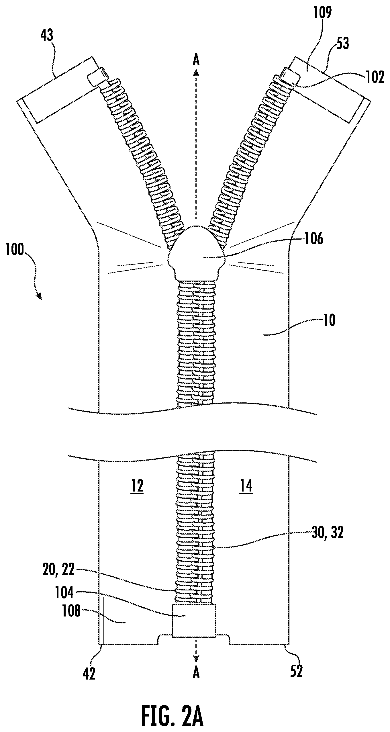 Patent US11779086 Figure 2 – Flame and heat-resistant fastener chain and methods of manufacturing the same