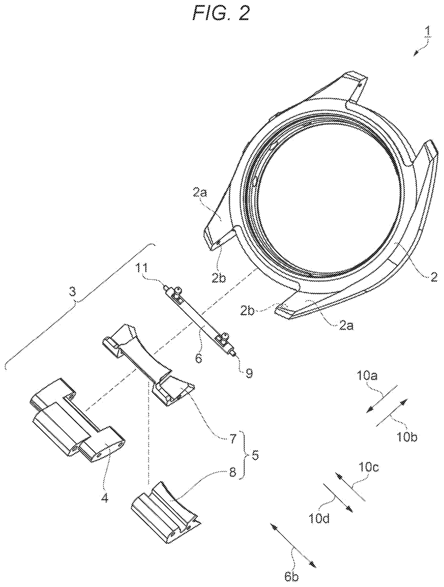 Patent US11779087 Figure 2 – Band and timepiece