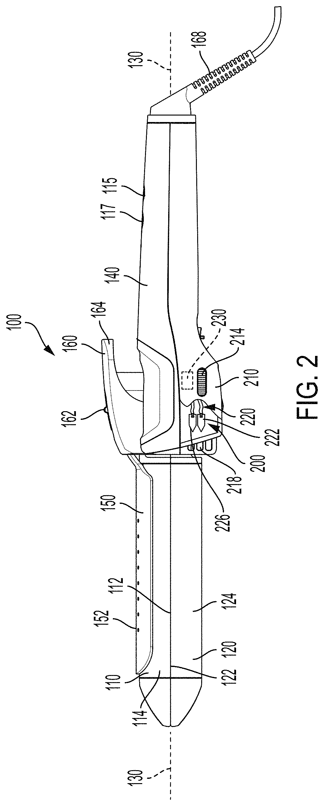 Patent US11779091 Figure 2 – Hair styling apparatus with ion emitter