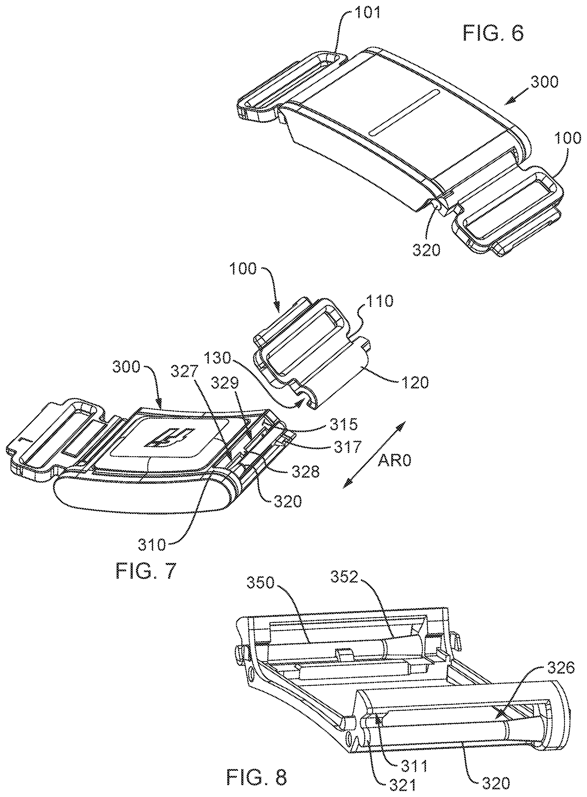 Patent US11779098 Figure 3 – Apparatus and methods of removably attaching a band to a wearable electronic device