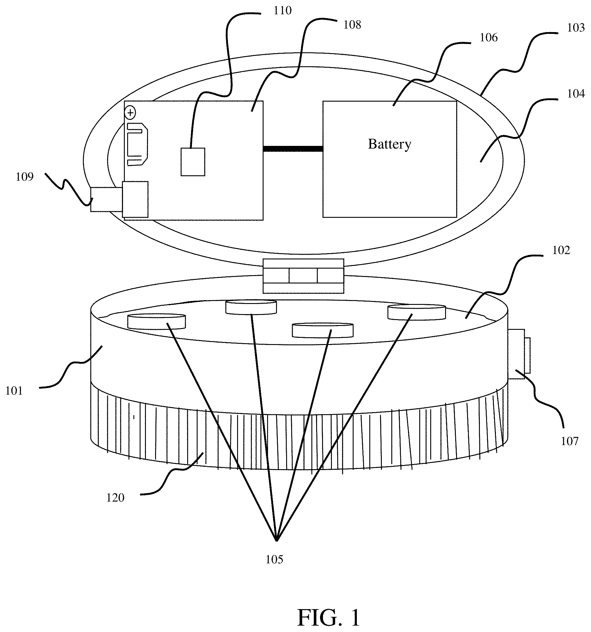 Patent US11779104 — Wave hairstyle generating brush — Figure 1
