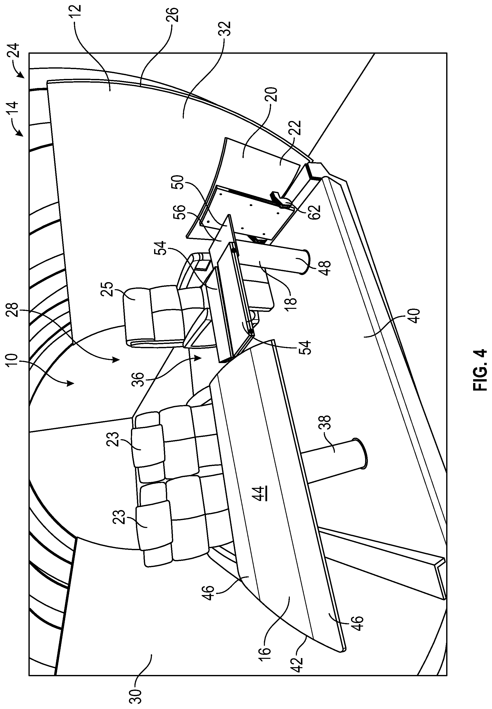 Patent US11779106 Figure 4 – Multi-place dining table for a vehicle