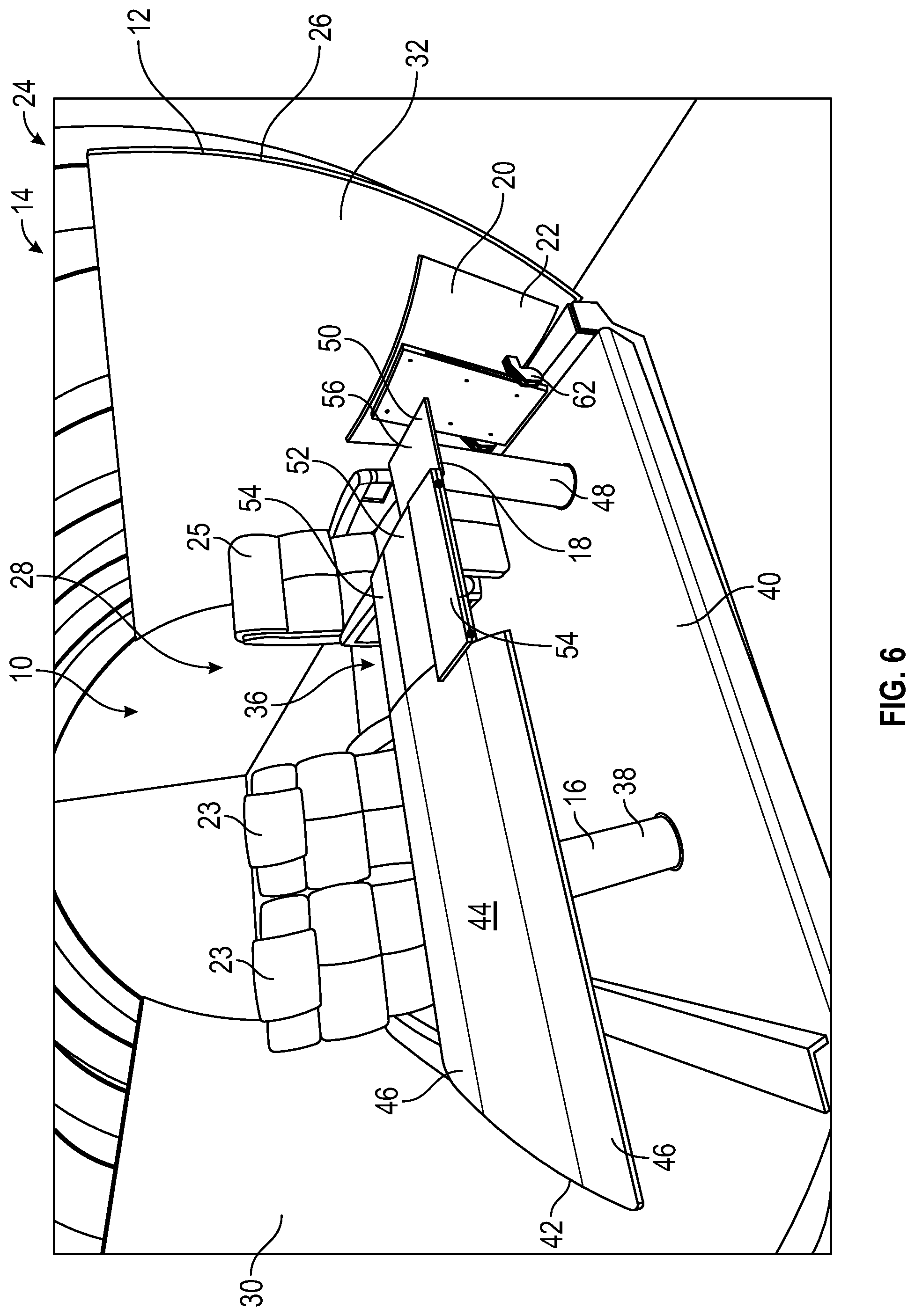 Patent US11779106 Figure 6 – Multi-place dining table for a vehicle