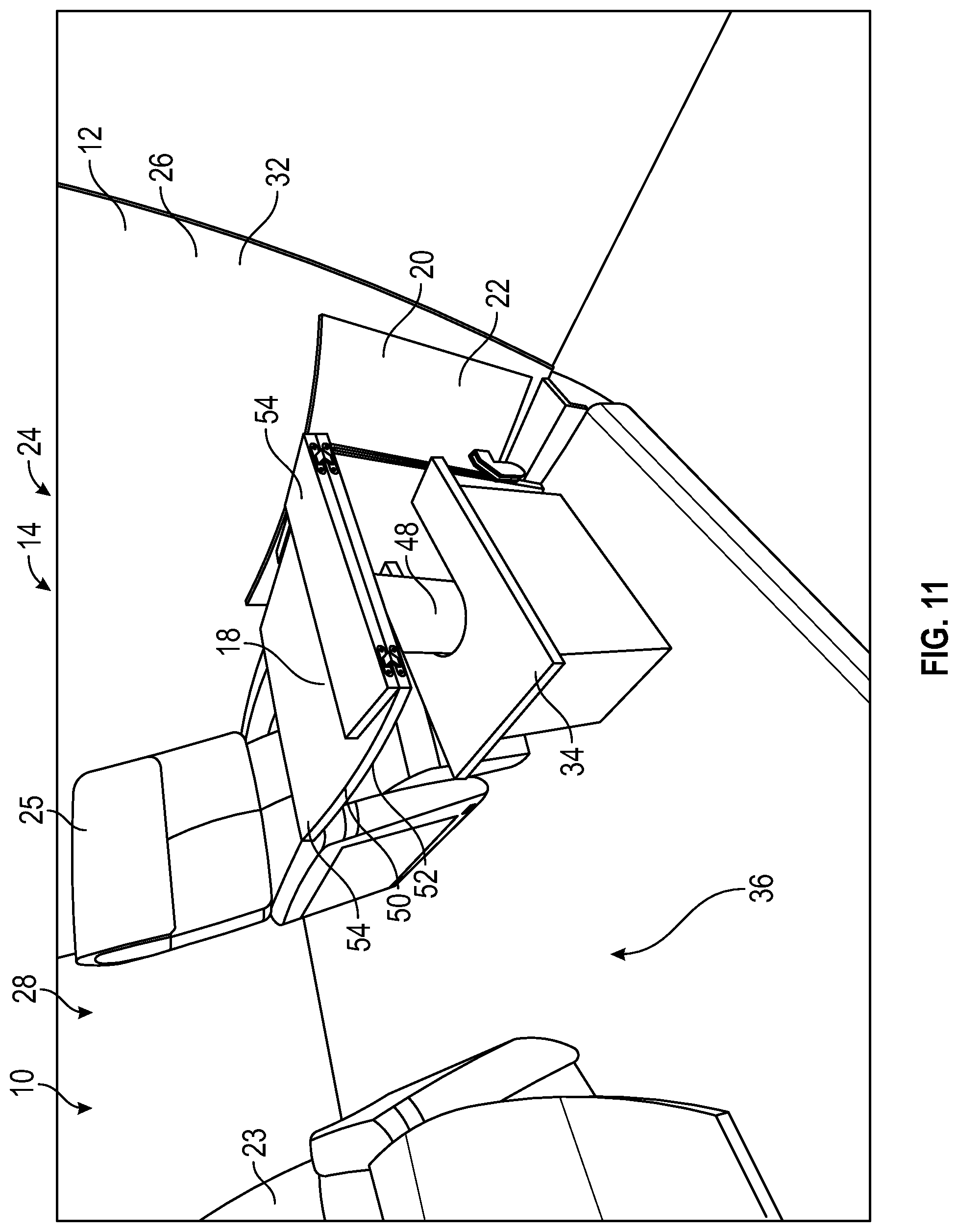 Patent US11779106 Figure 11 – Multi-place dining table for a vehicle