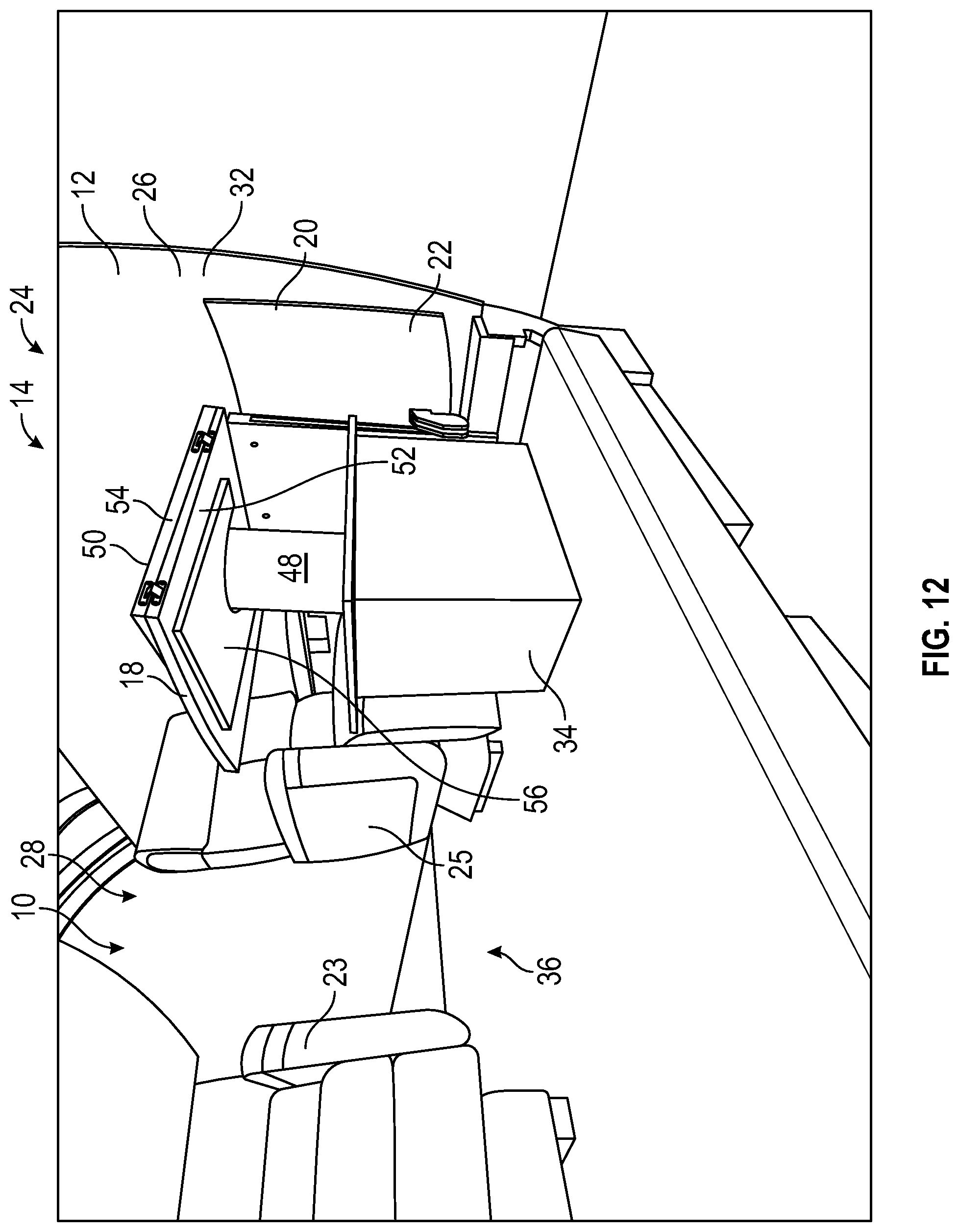 Patent US11779106 Figure 12 – Multi-place dining table for a vehicle