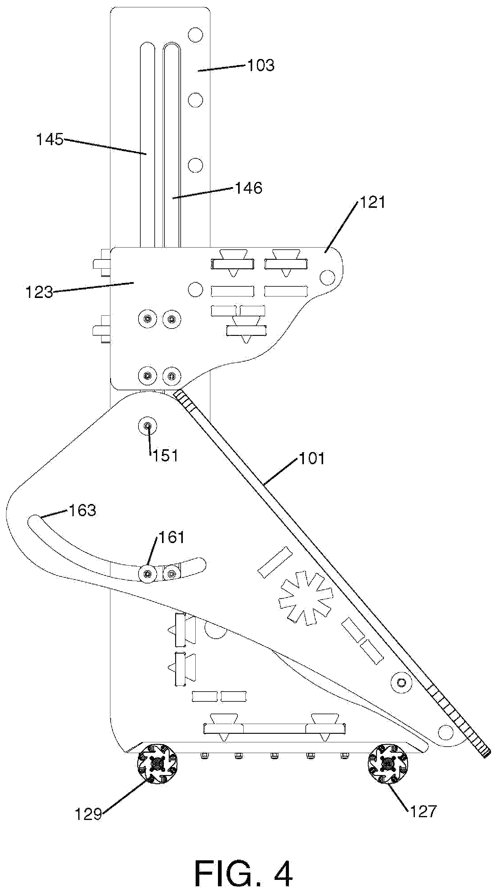 Patent US11779107 Figure 4 – Movable desk with adjustable lift and tilt