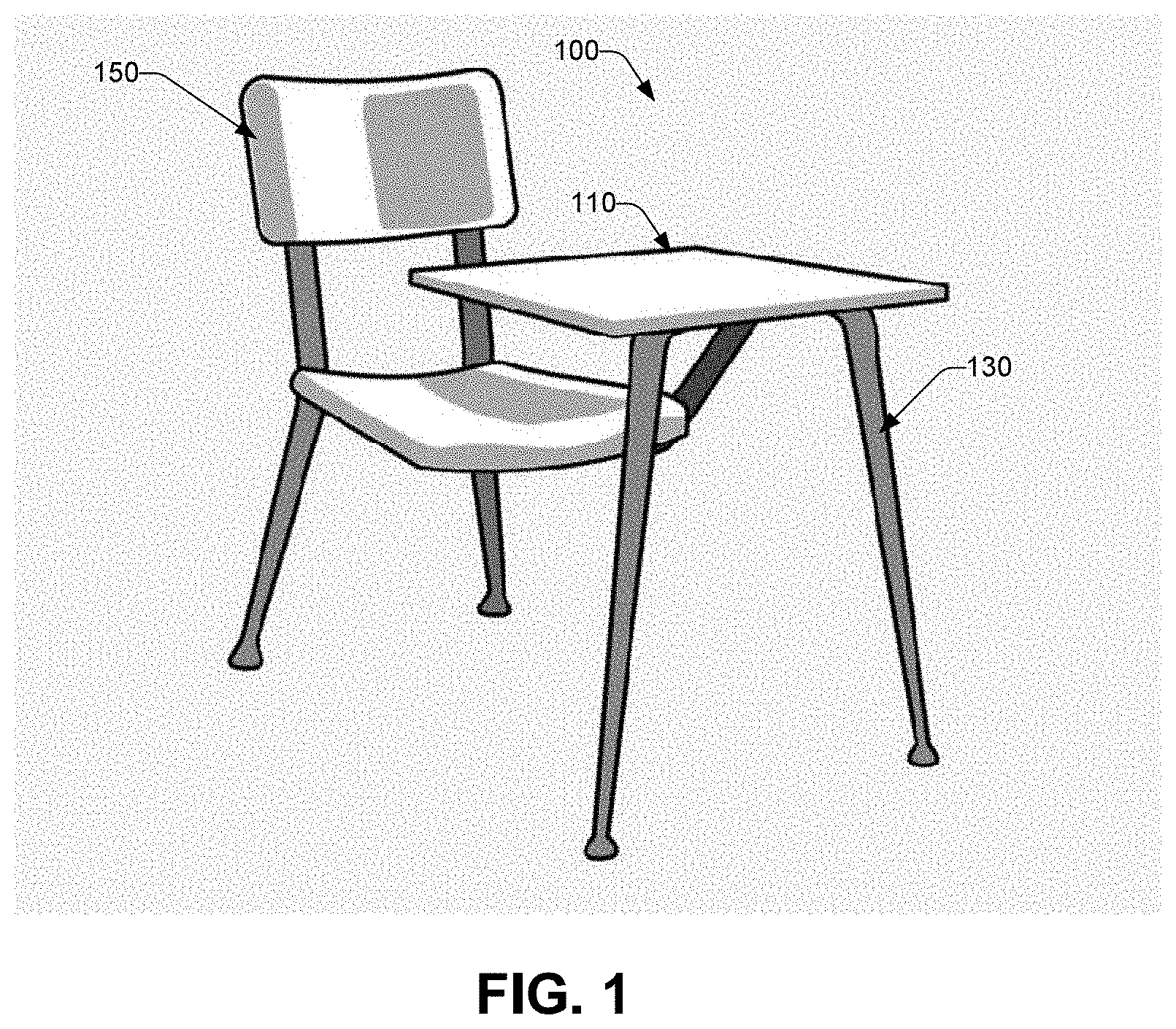 Patent US11779111 Figure 1 – Student smart desk and impromptu shielding system