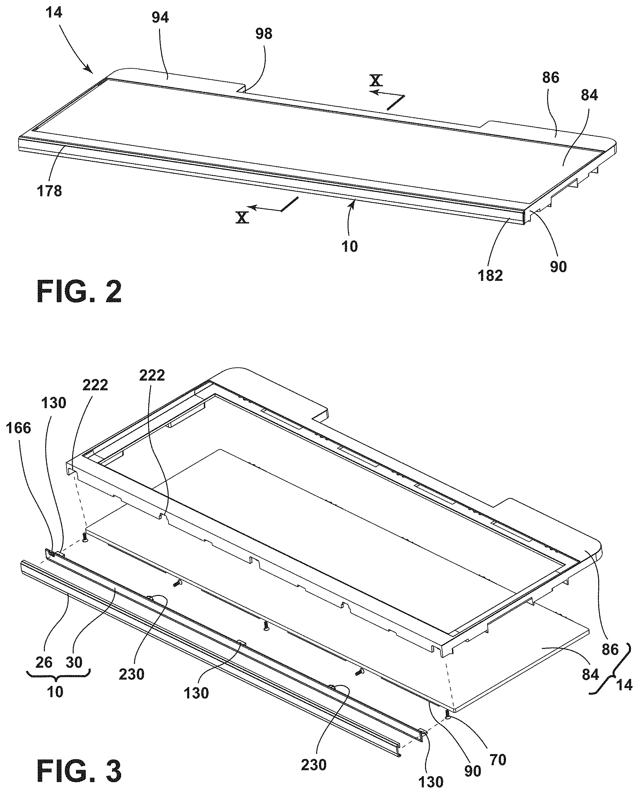 Patent US11779113 Figure 2 – Trim assembly for an appliance shelf
