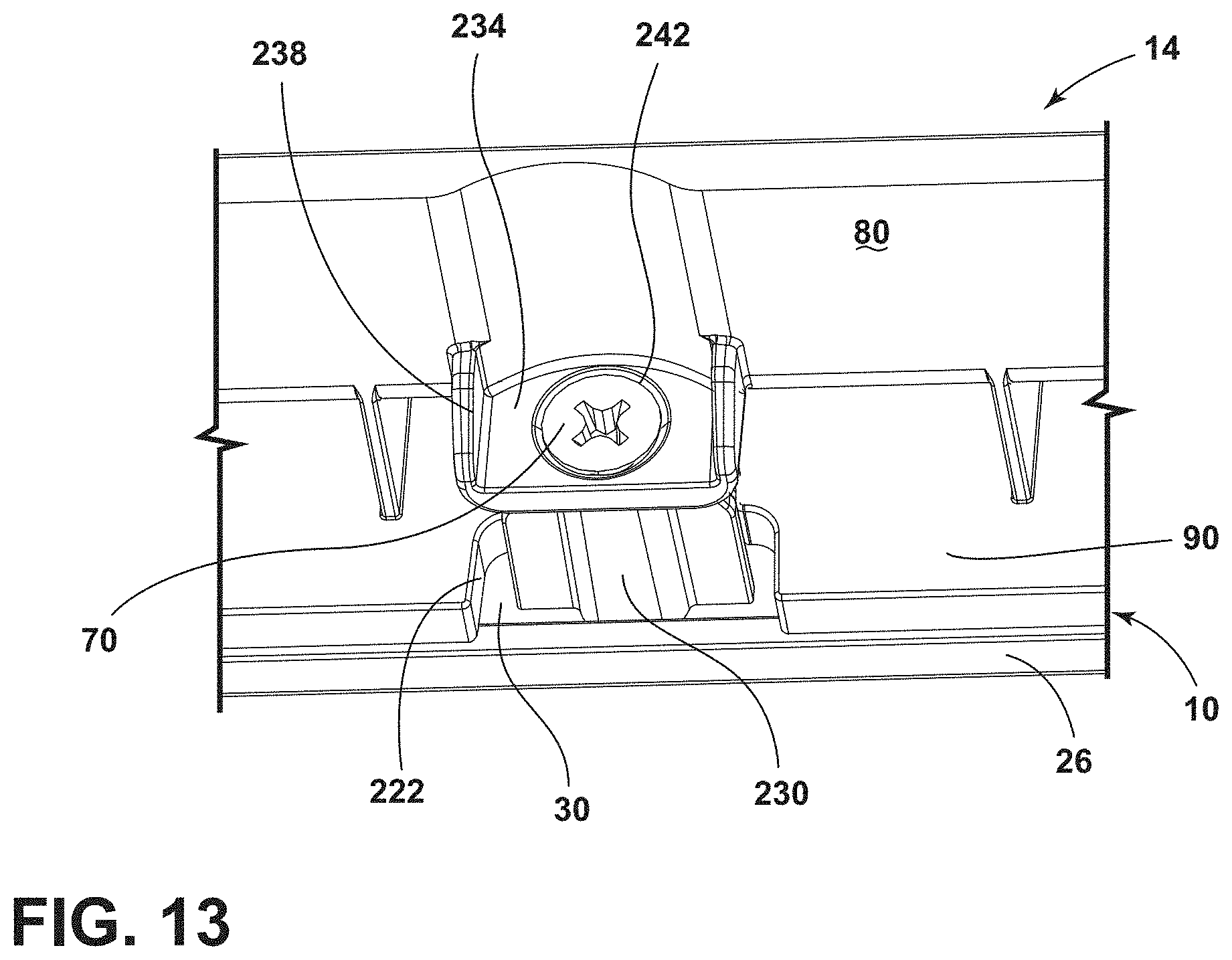 Patent US11779113 Figure 8 – Trim assembly for an appliance shelf