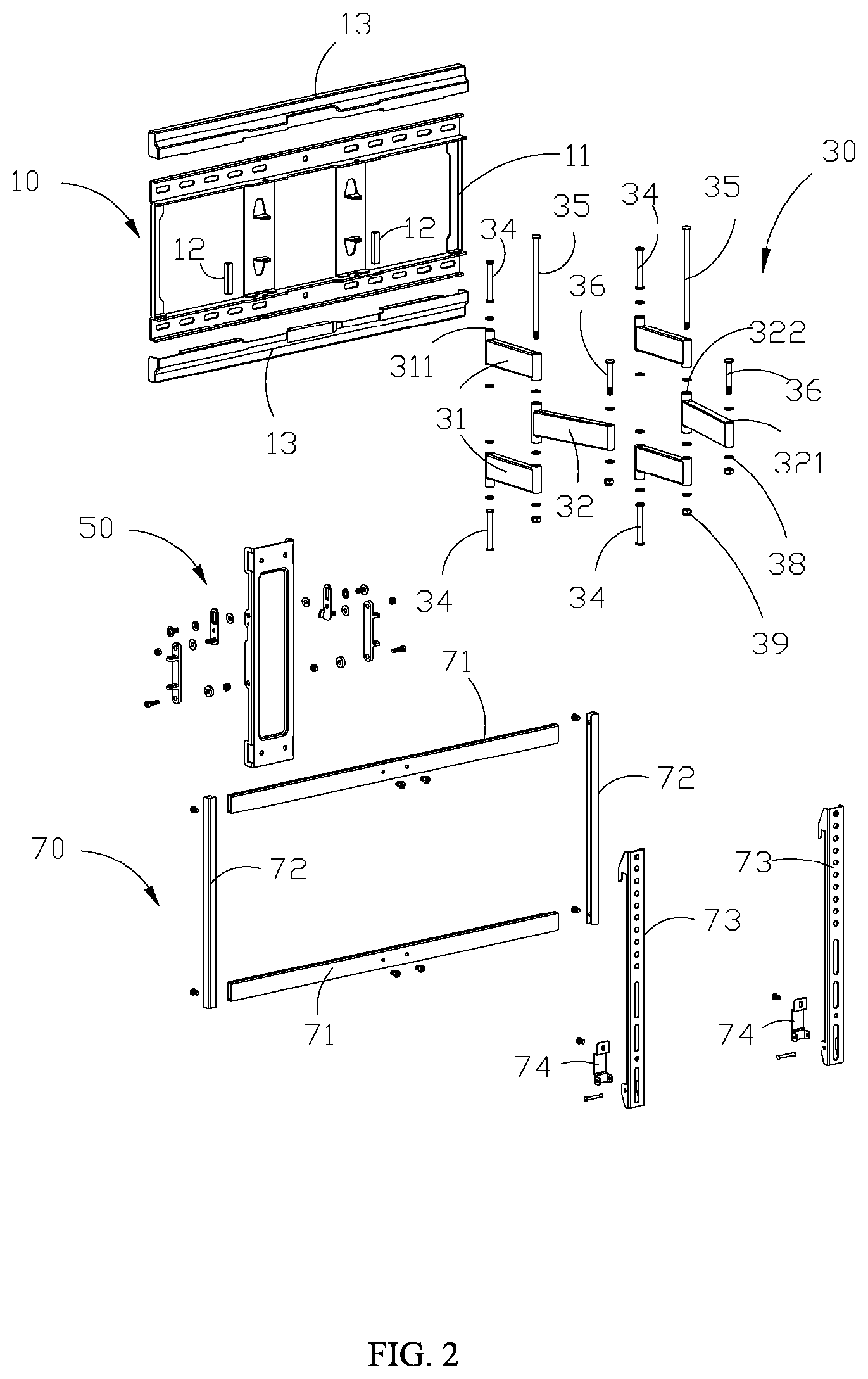 Patent US11779115 Figure 2 – Display mounting apparatus